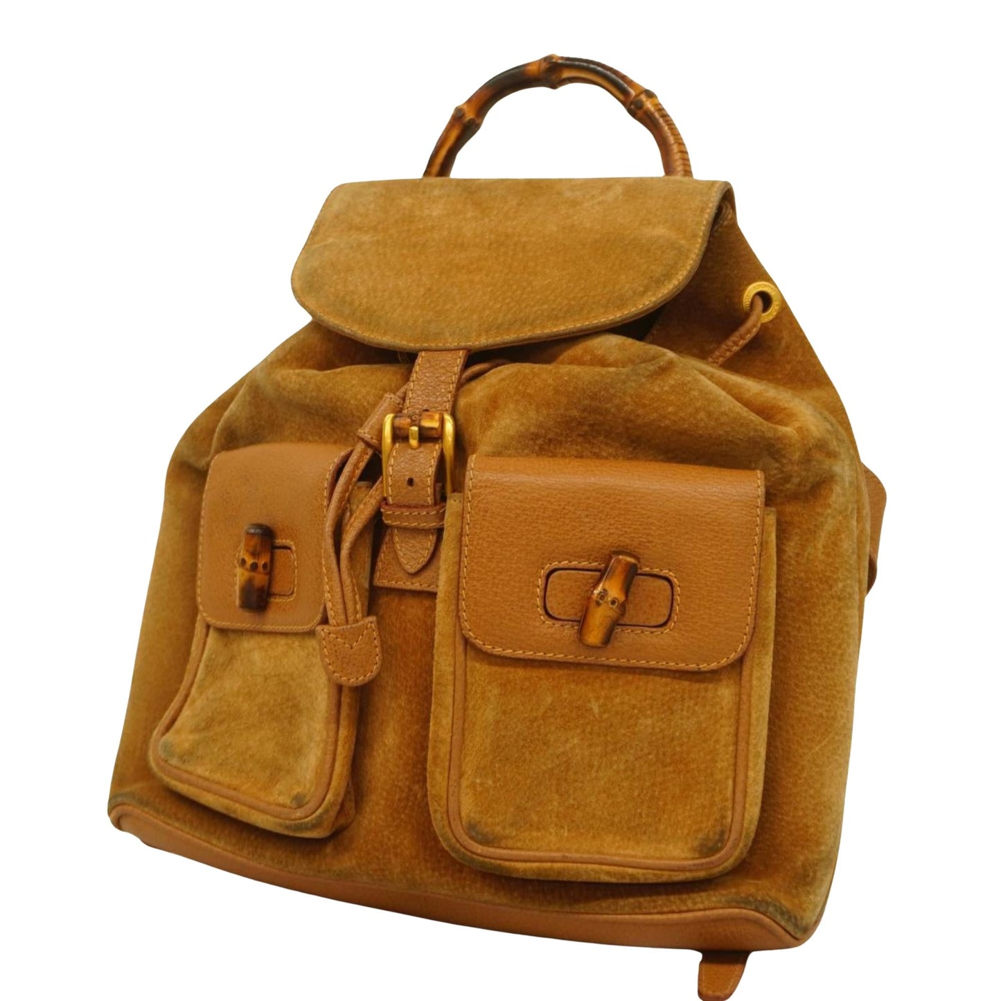 Luxury Gucci Trending 2025 Bamboo  Suede Backpack Bag ()