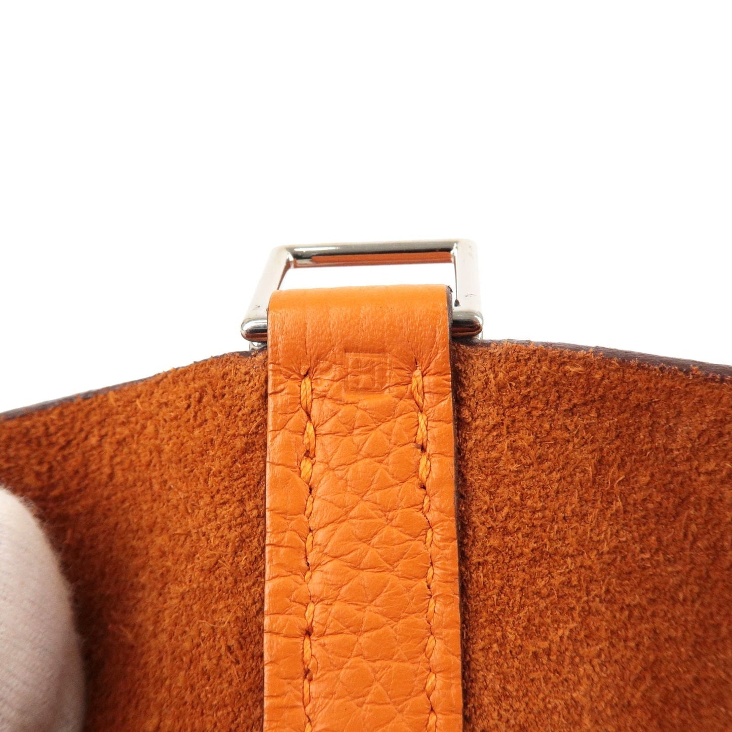 Luxury Hermes Taurillon Clemence Picotin MM Hand Bag H Stamped Orange