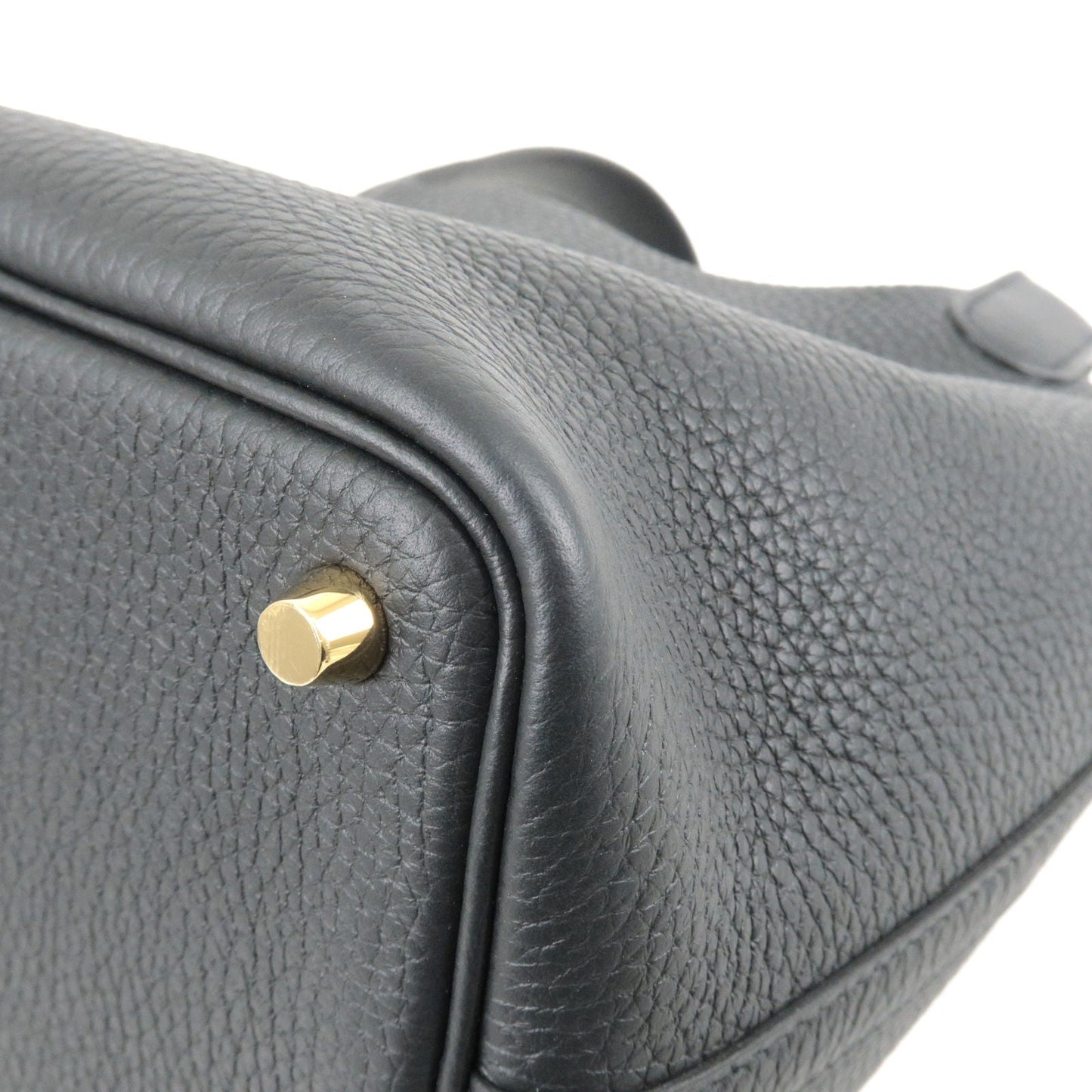 Luxury Hermes Taurillon Clemence Picotin Lock PM Hand Bag Black