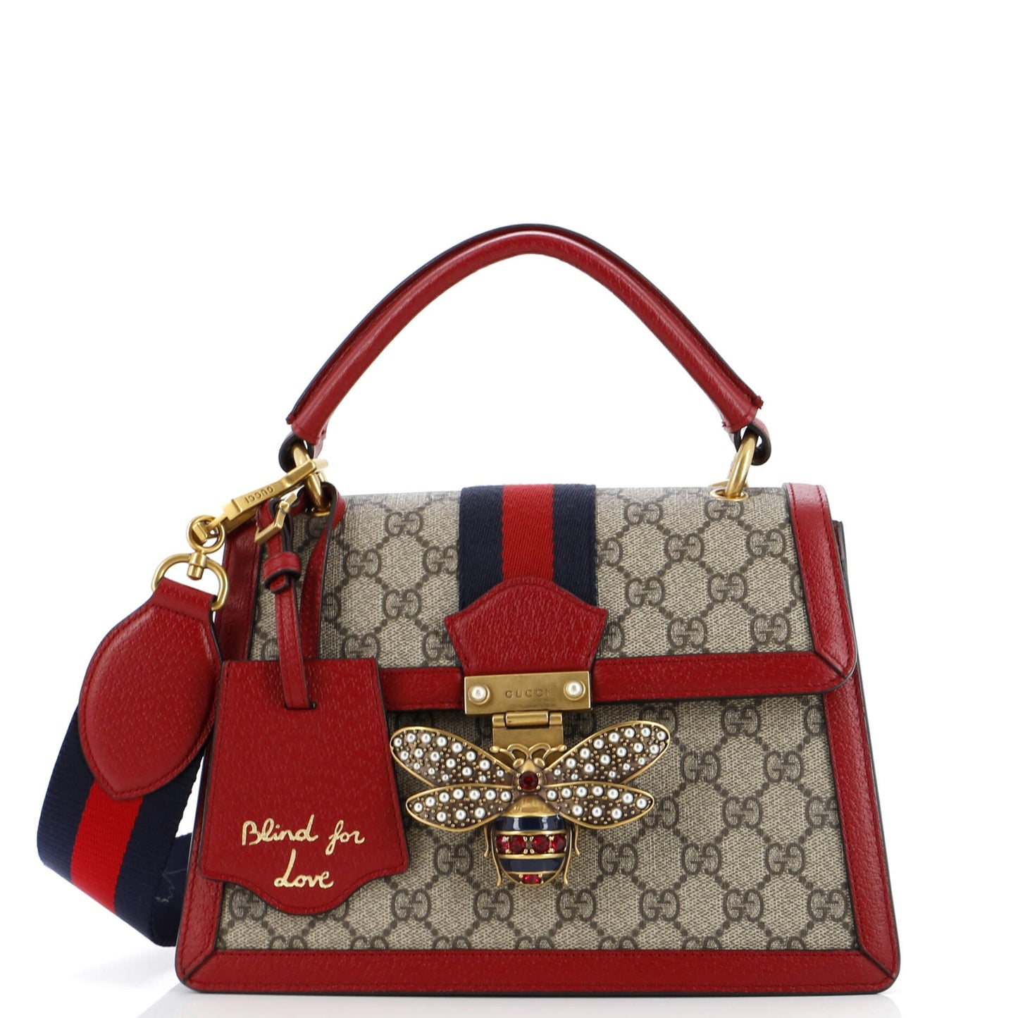 Luxury Gucci Trending 2025 Queen Margaret Top Handle Bag GG Coated Canvas Small