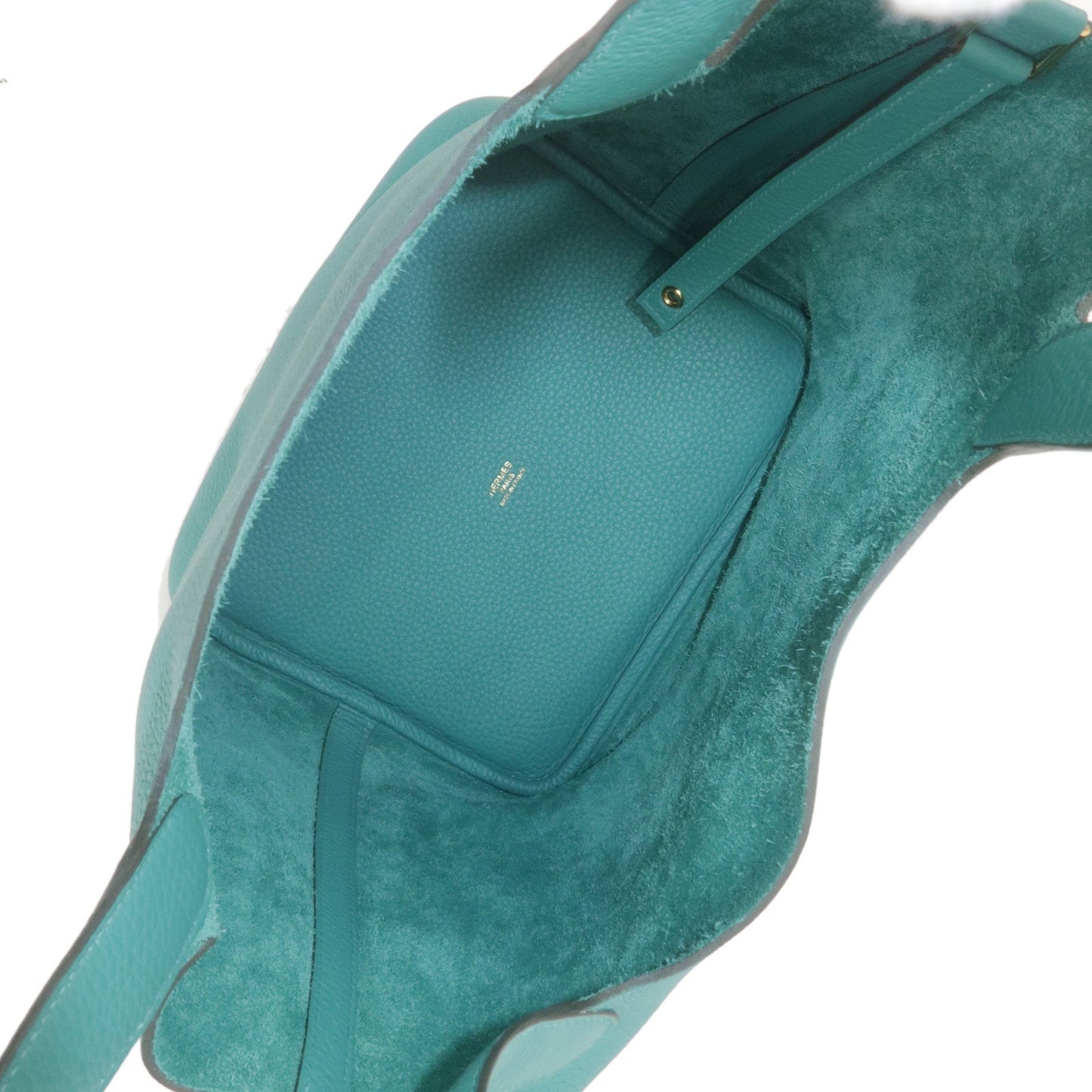 Luxury Hermes Taurillon Clemence Picotin Lock MM Hand Bag Vert Verone