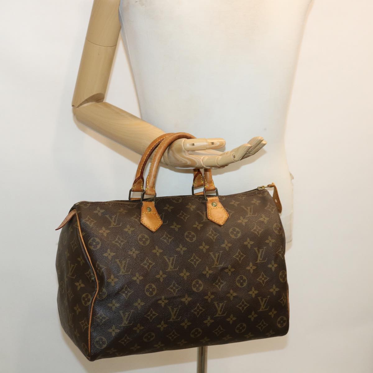 LOUIS VUITTON Monogram Speedy 35 Hand Bag M41524 LV 36184