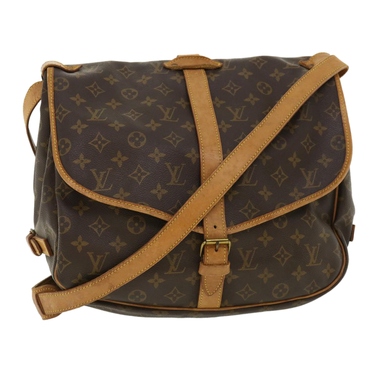 LOUIS VUITTON Monogram Saumur 35 Shoulder Bag M42254 LV 36230