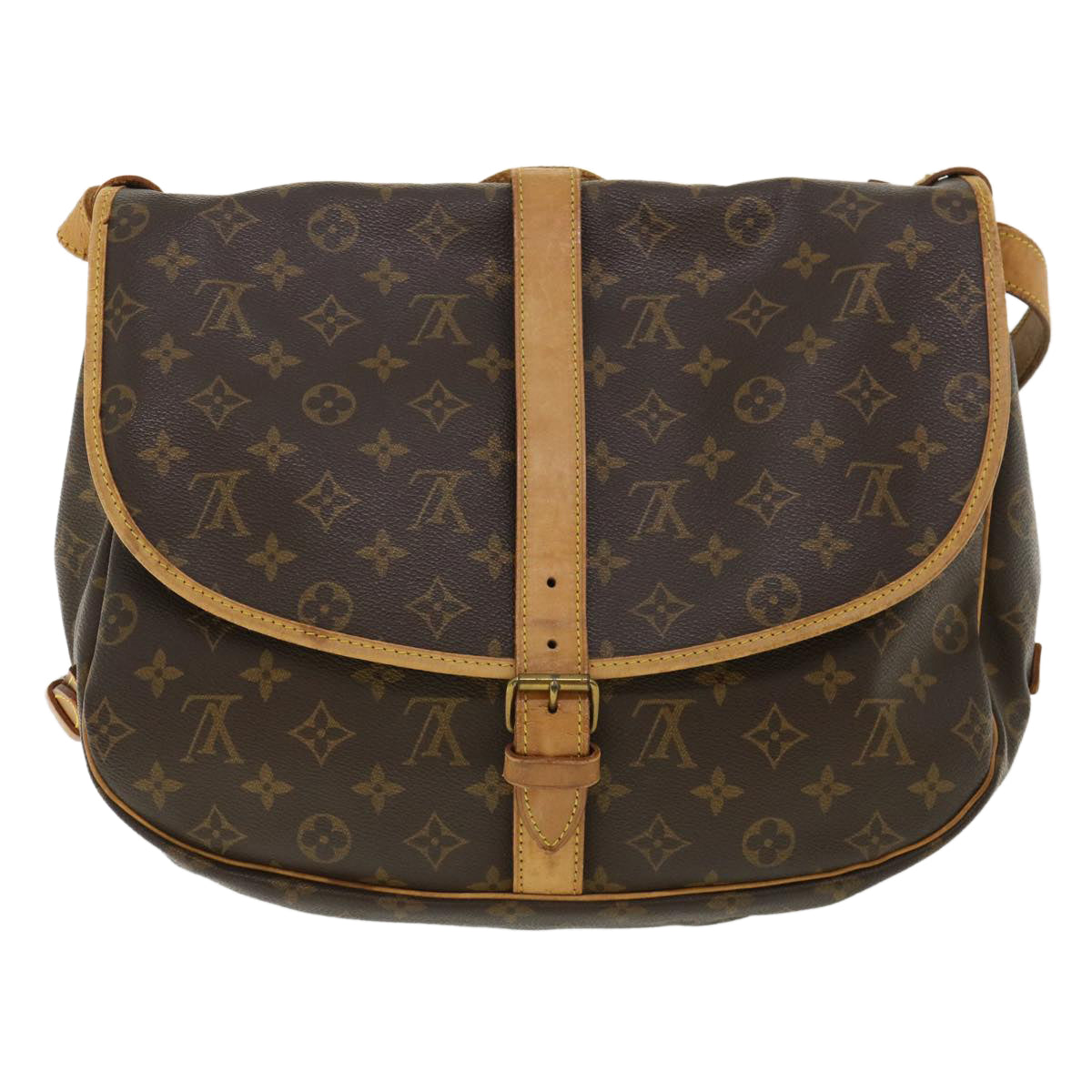 LOUIS VUITTON Monogram Saumur 35 Shoulder Bag M42254 LV 36230