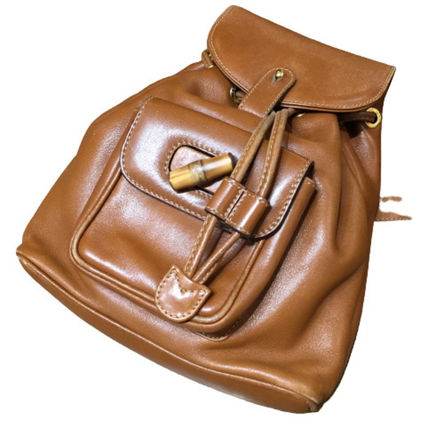 Luxury Gucci Trending 2025 Bamboo  Leather Backpack Bag ()