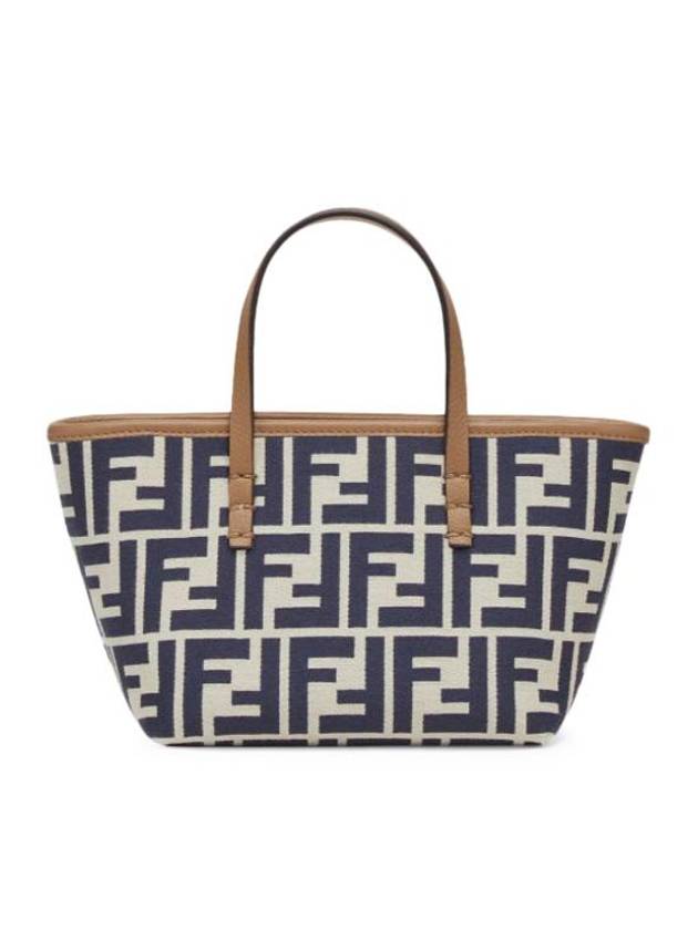 Luxury Fendi Roll FF Jacquard Small Tote Bag Blue
