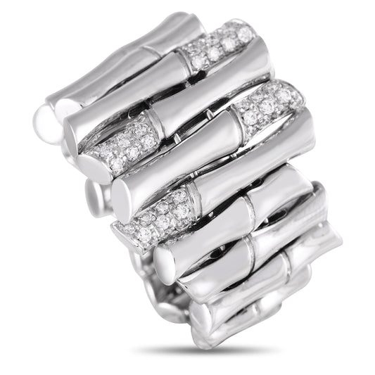 Luxury Gucci Trending 2025 Bamboo 18K White Gold 0.40ct Diamond Ring GU10-080824