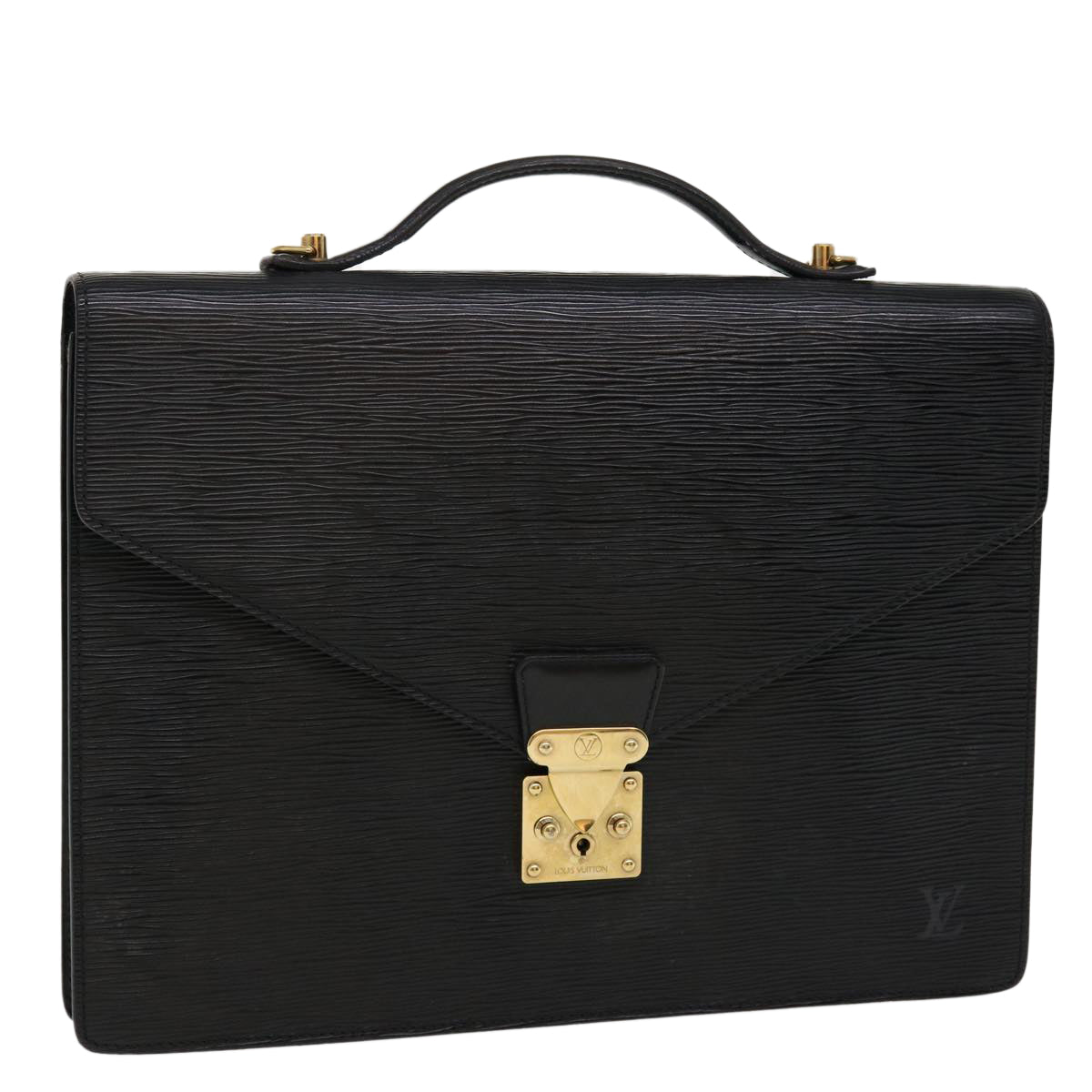 LOUIS VUITTON Epi Porte Document Bandouliere Briefcase Black M54462 36895
