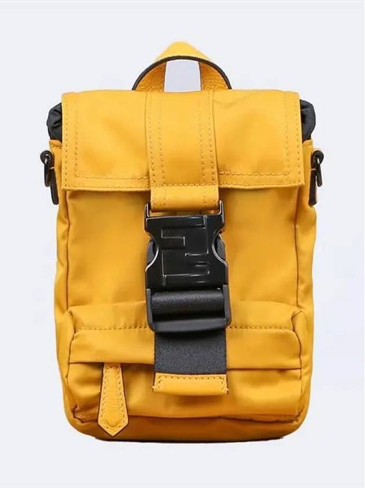 Luxury Fendi Mini Econyl Cross Backpack Yellow