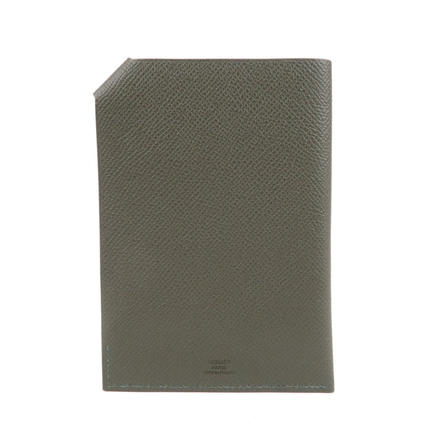 Luxury Hermes Epsom Tarmac PM Passport Case Leather Y Stamp Gray