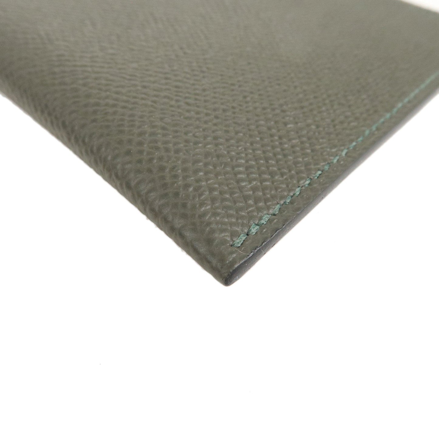 Luxury Hermes Epsom Tarmac PM Passport Case Leather Y Stamp Gray