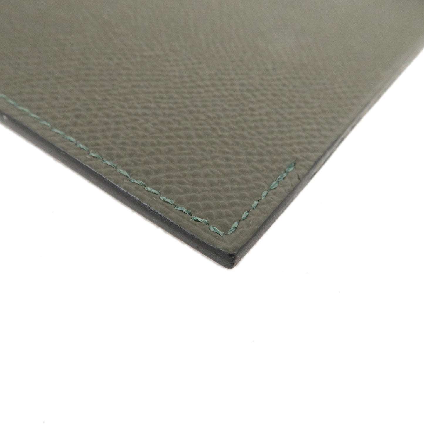 Luxury Hermes Epsom Tarmac PM Passport Case Leather Y Stamp Gray