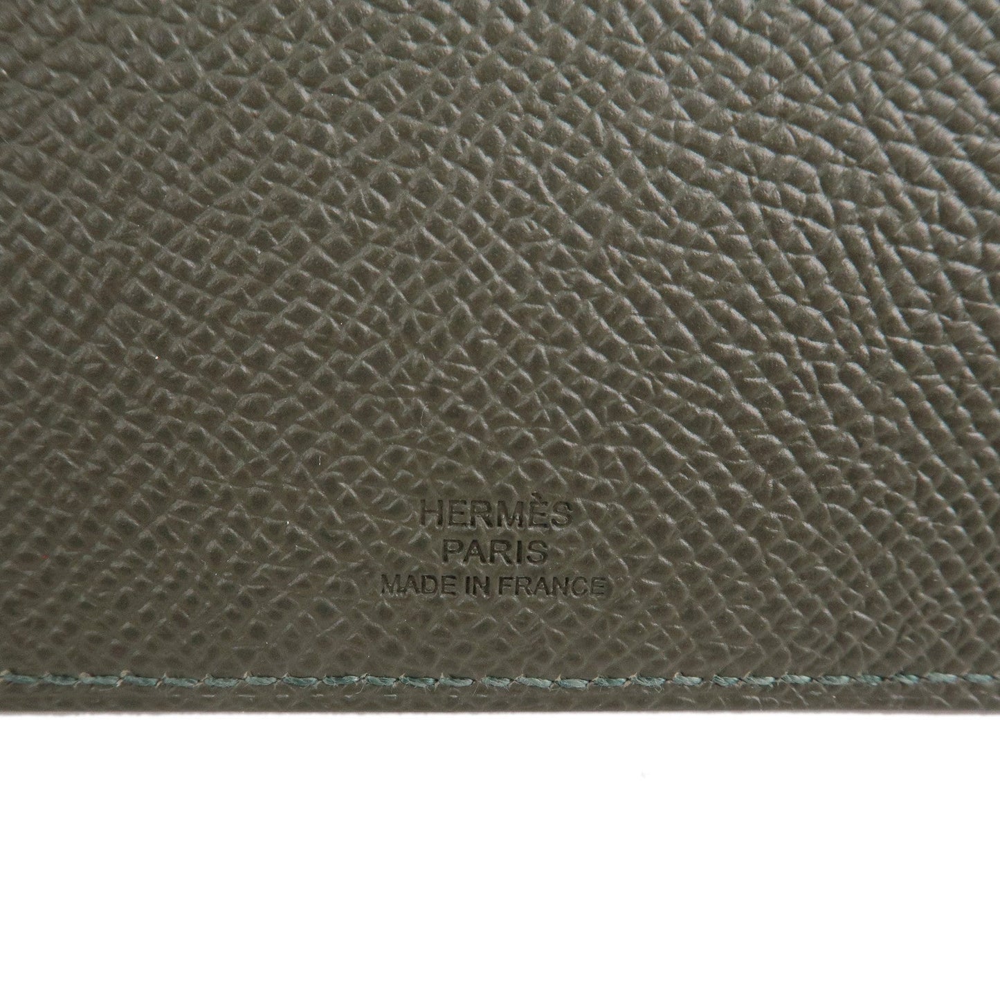 Luxury Hermes Epsom Tarmac PM Passport Case Leather Y Stamp Gray