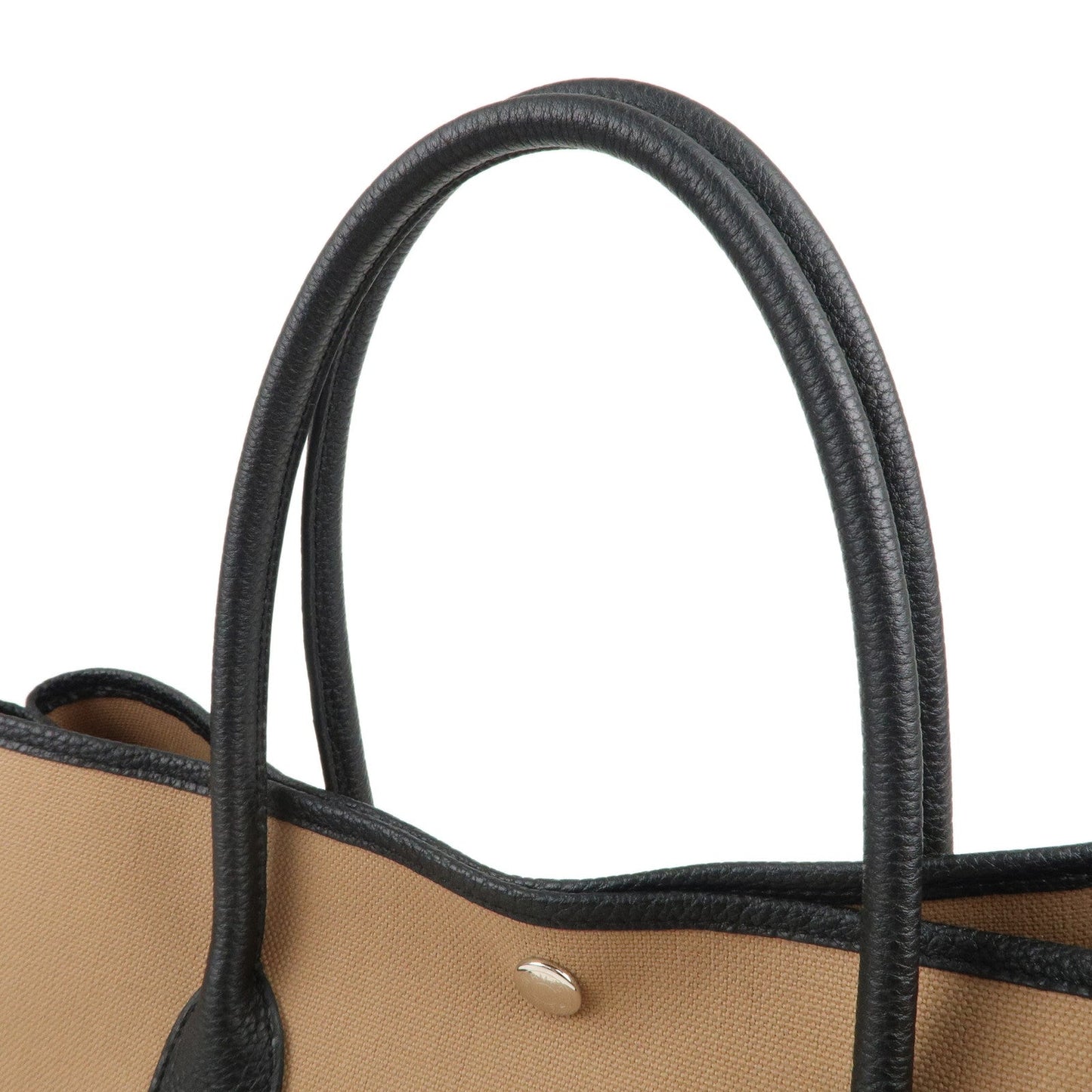 Luxury Hermes Toile Militaire Negonda Garden Party Bag Brown Black