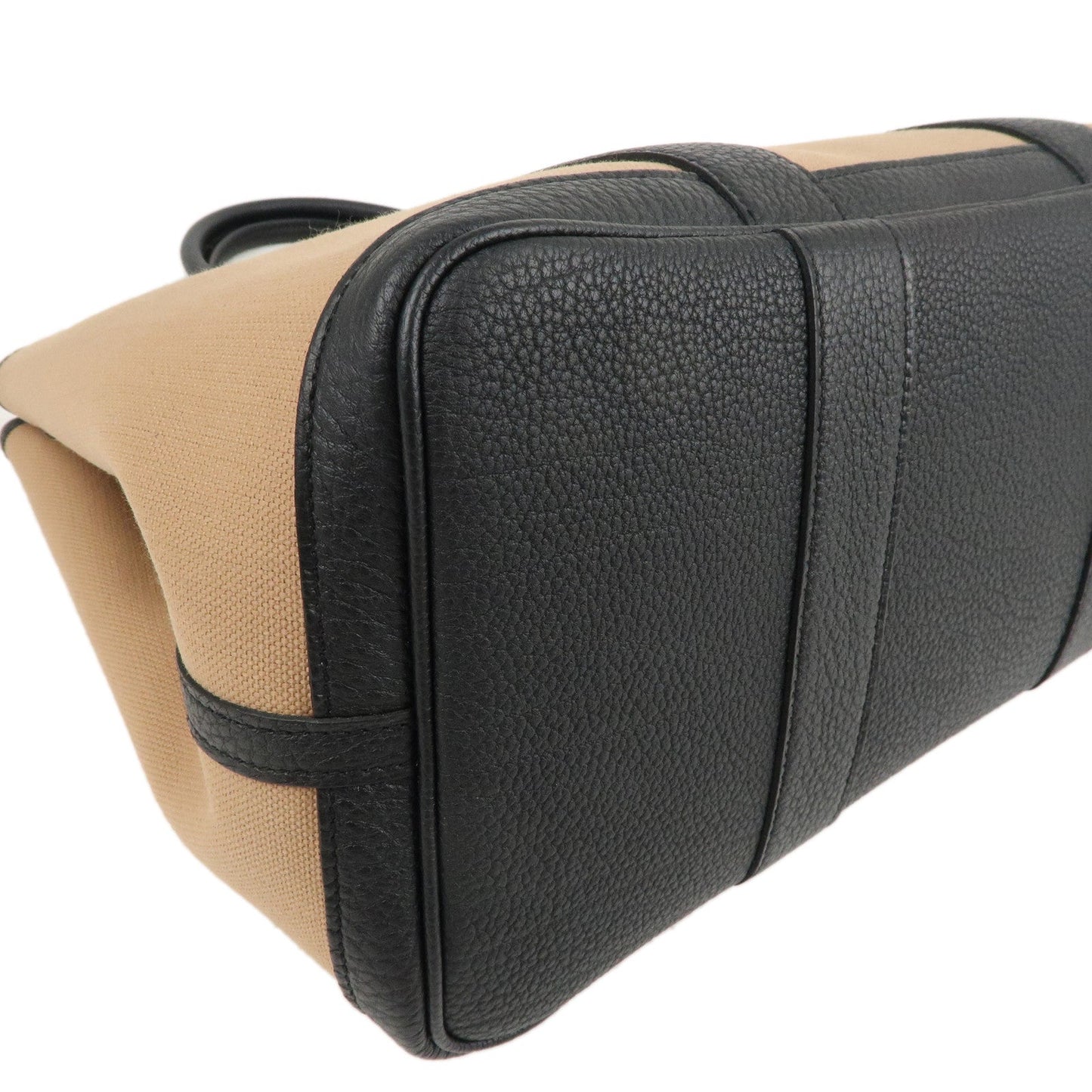 Luxury Hermes Toile Militaire Negonda Garden Party Bag Brown Black