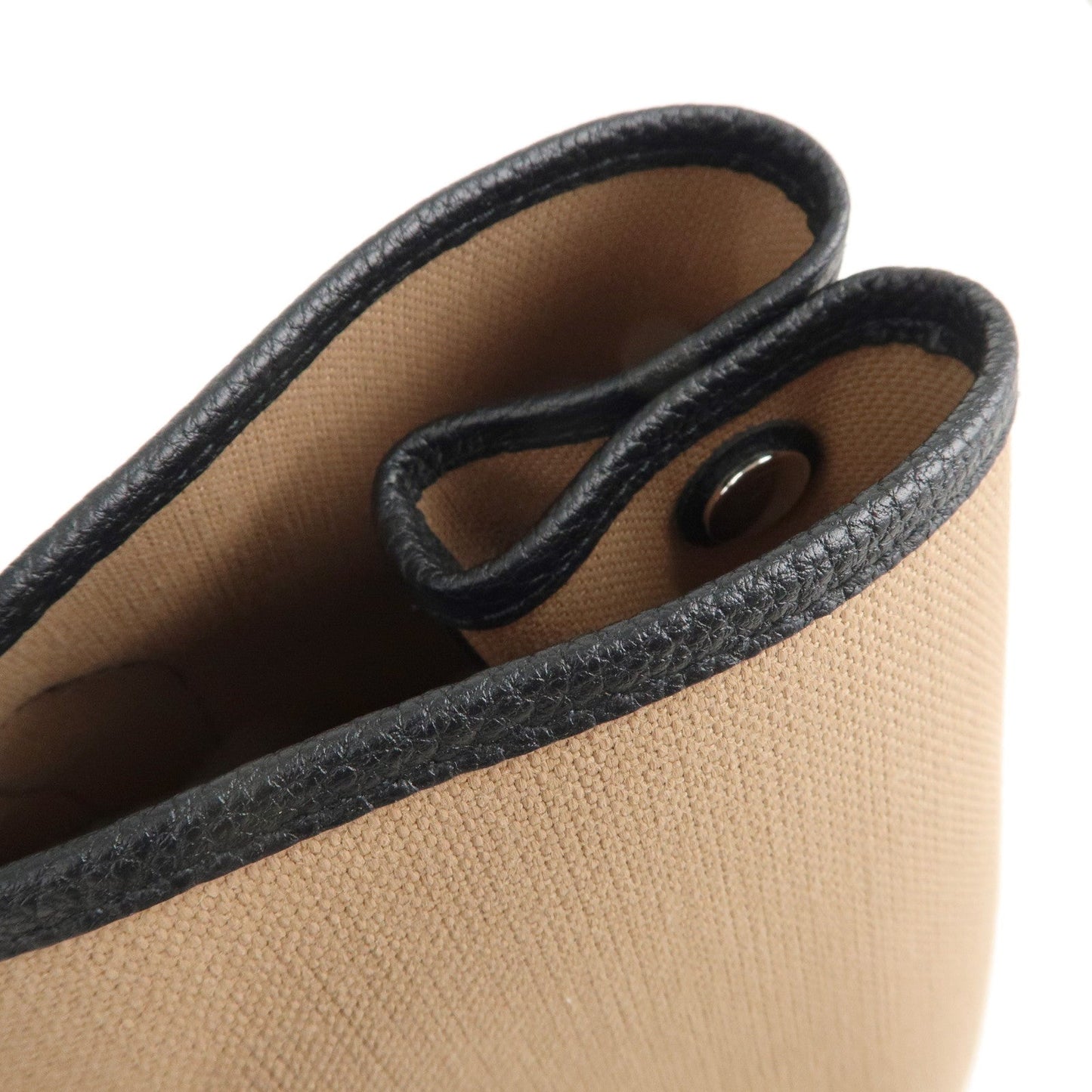 Luxury Hermes Toile Militaire Negonda Garden Party Bag Brown Black