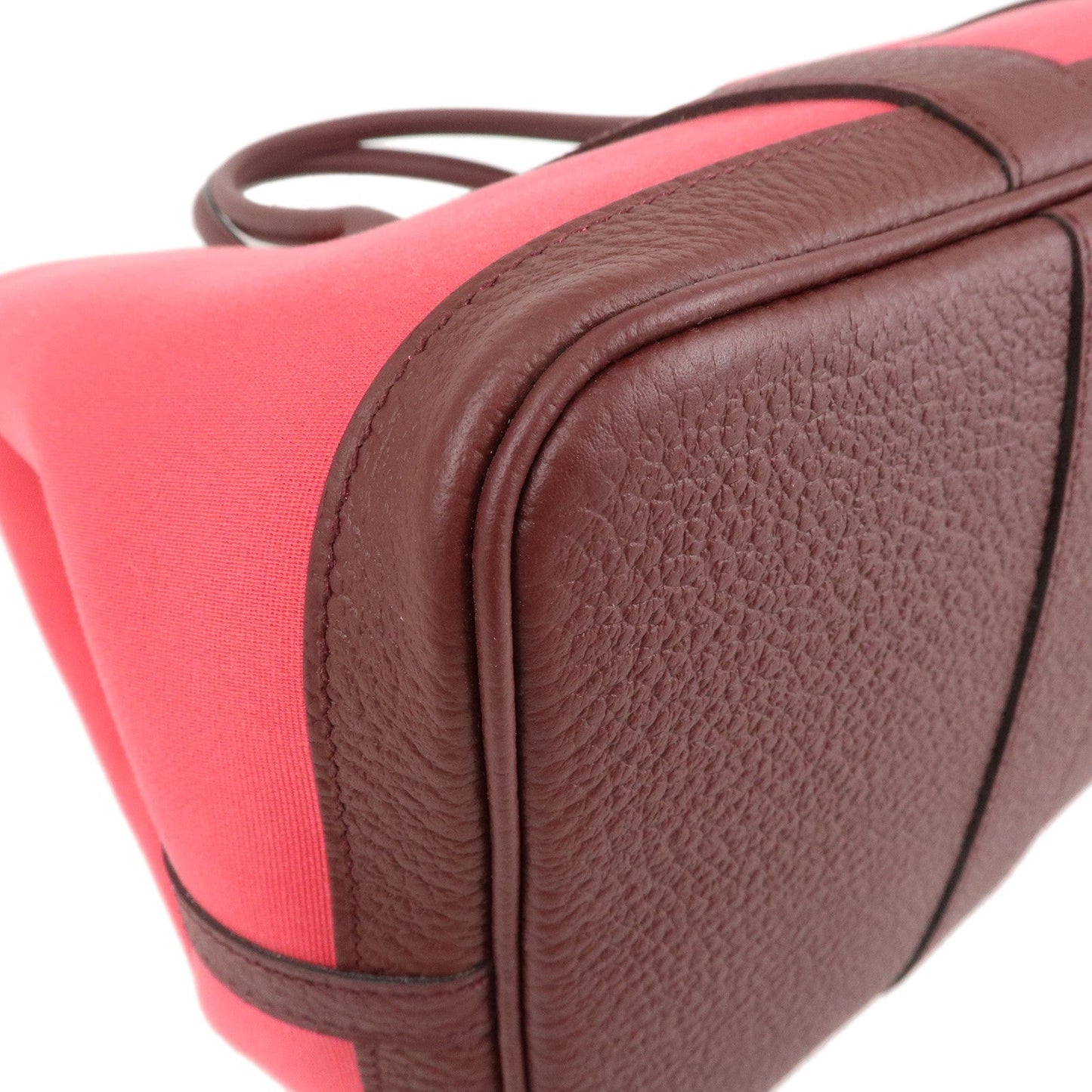 Luxury Hermes Canvas Leather Garden Party PM Tote Bag A stamp Pink