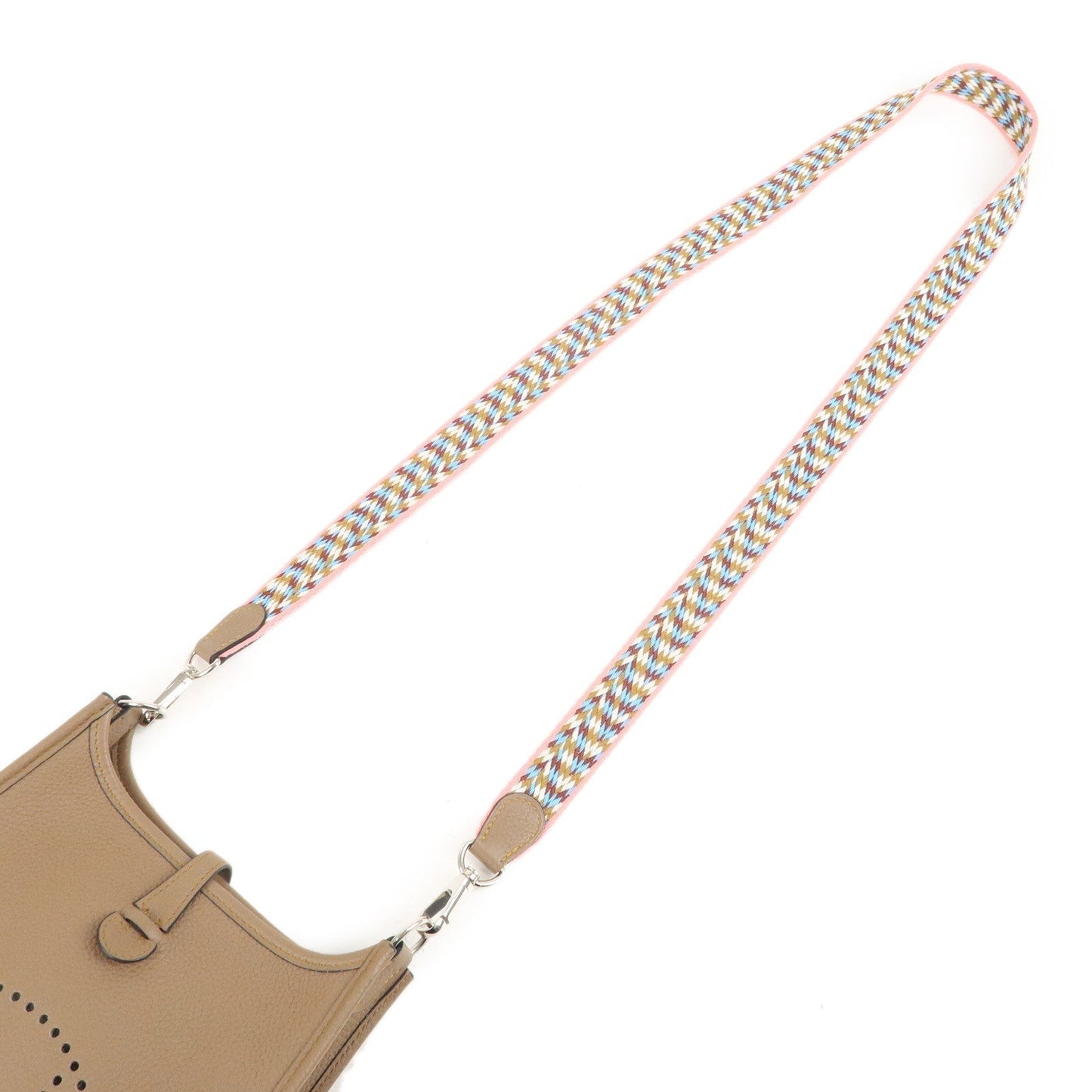 Luxury Hermes Taurillon Clemence Evelyne TPM Shoulder Bag Etoupe Brown