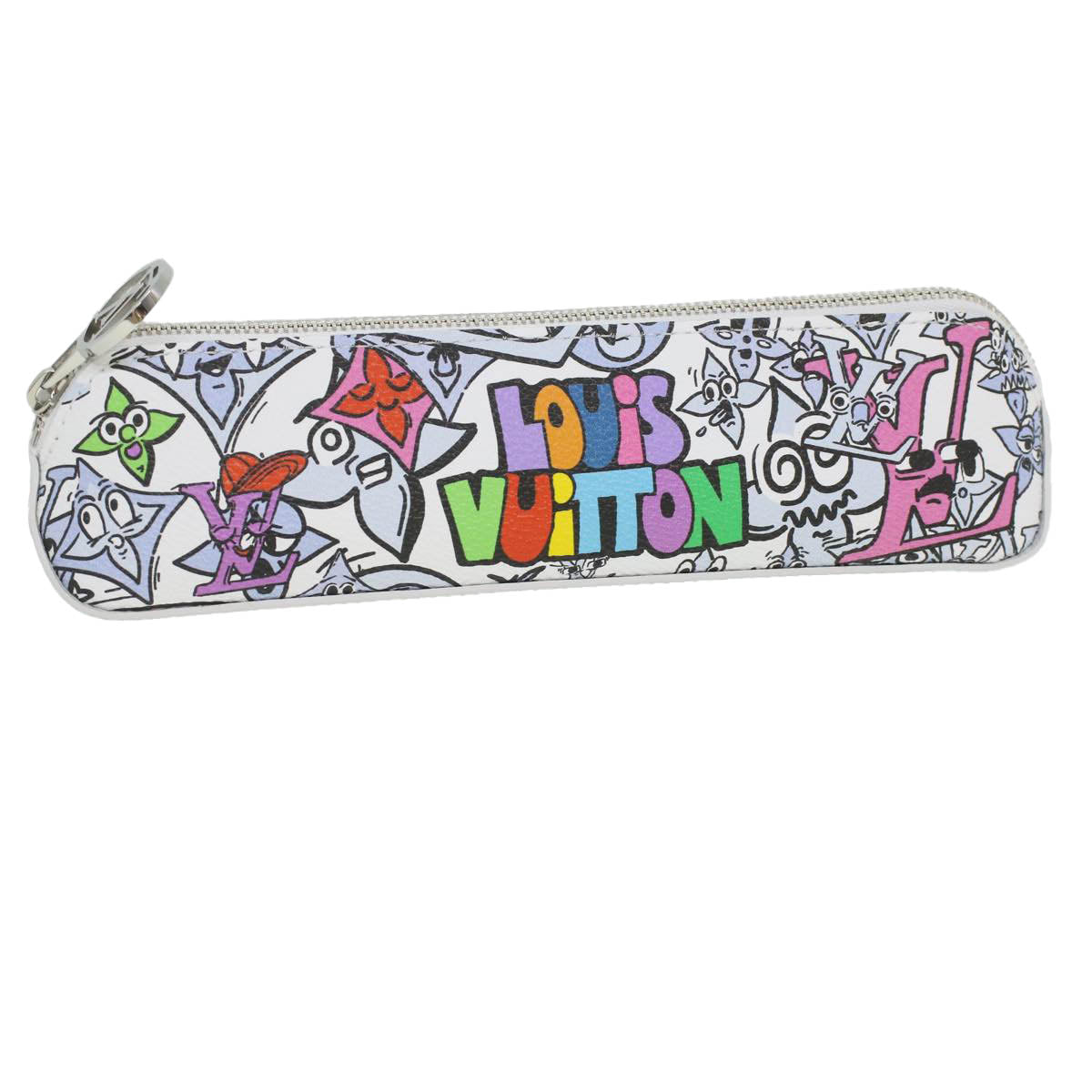 LOUIS VUITTON Monogram Comic Trousse Elizabeth Pen Case White GI0874 36985A