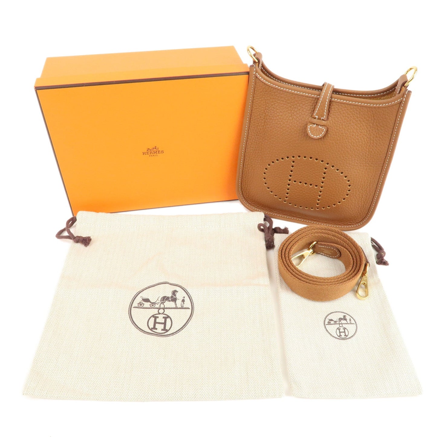 Luxury Hermes Taurillon Clemence Evelyne TPM Amazon Shoulder Bag