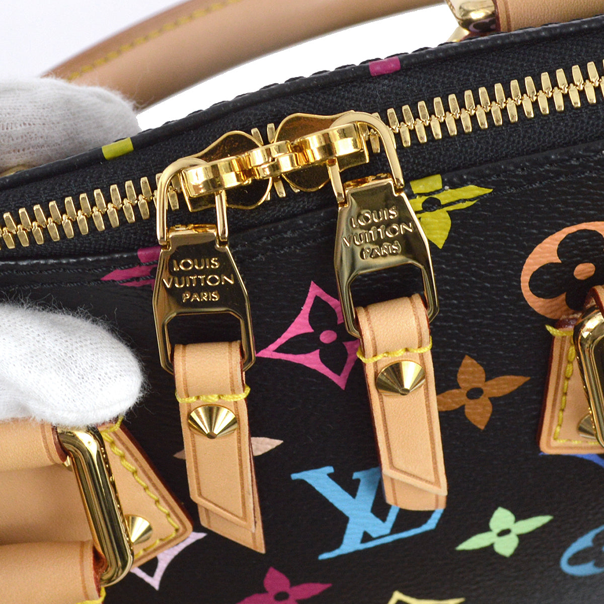 Louis Vuitton 2016 Black Monogram Multicolor Alma PM Handbag M40444
