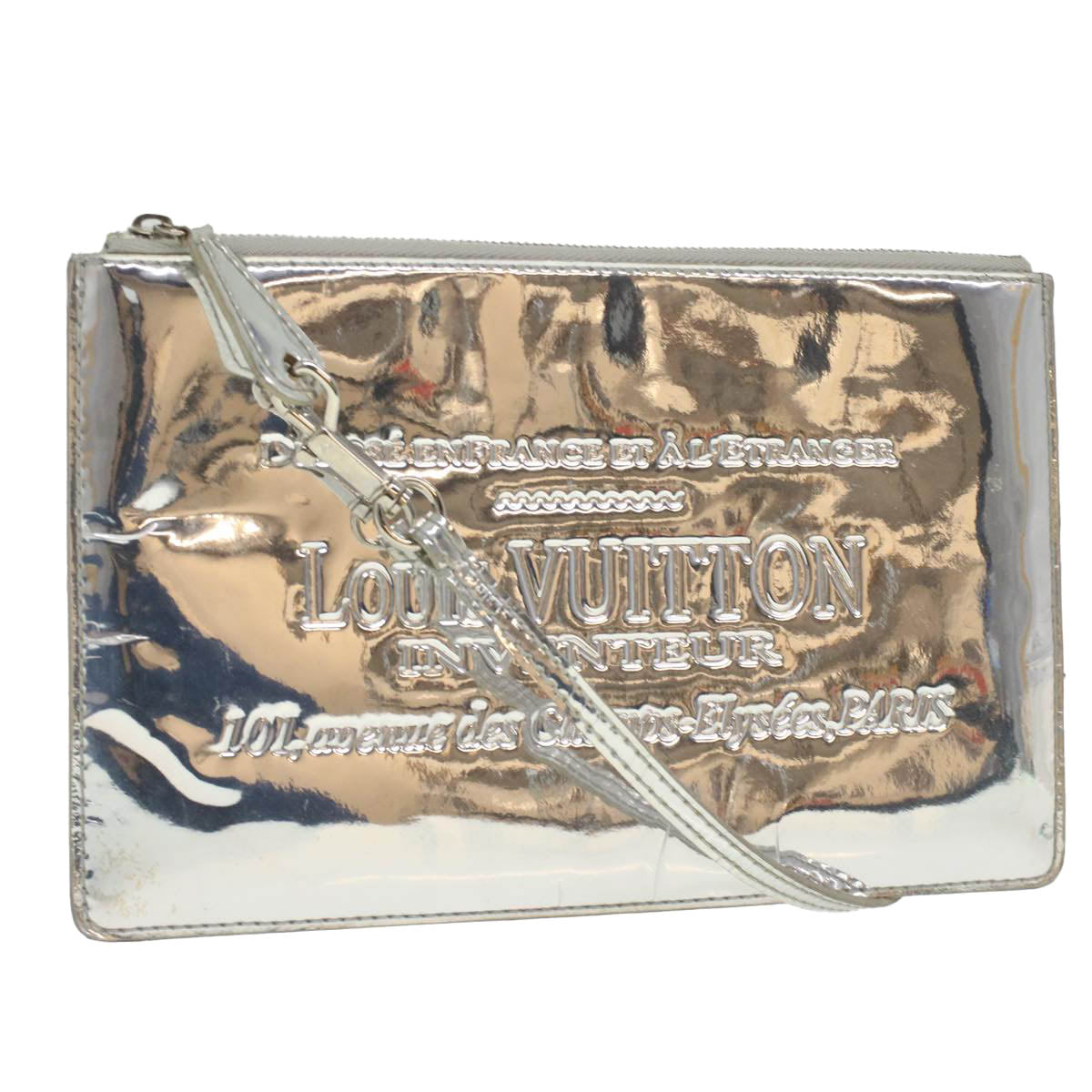 LOUIS VUITTON Miroir Pochette Plat Accessory Pouch Silver M95277 LV 37016