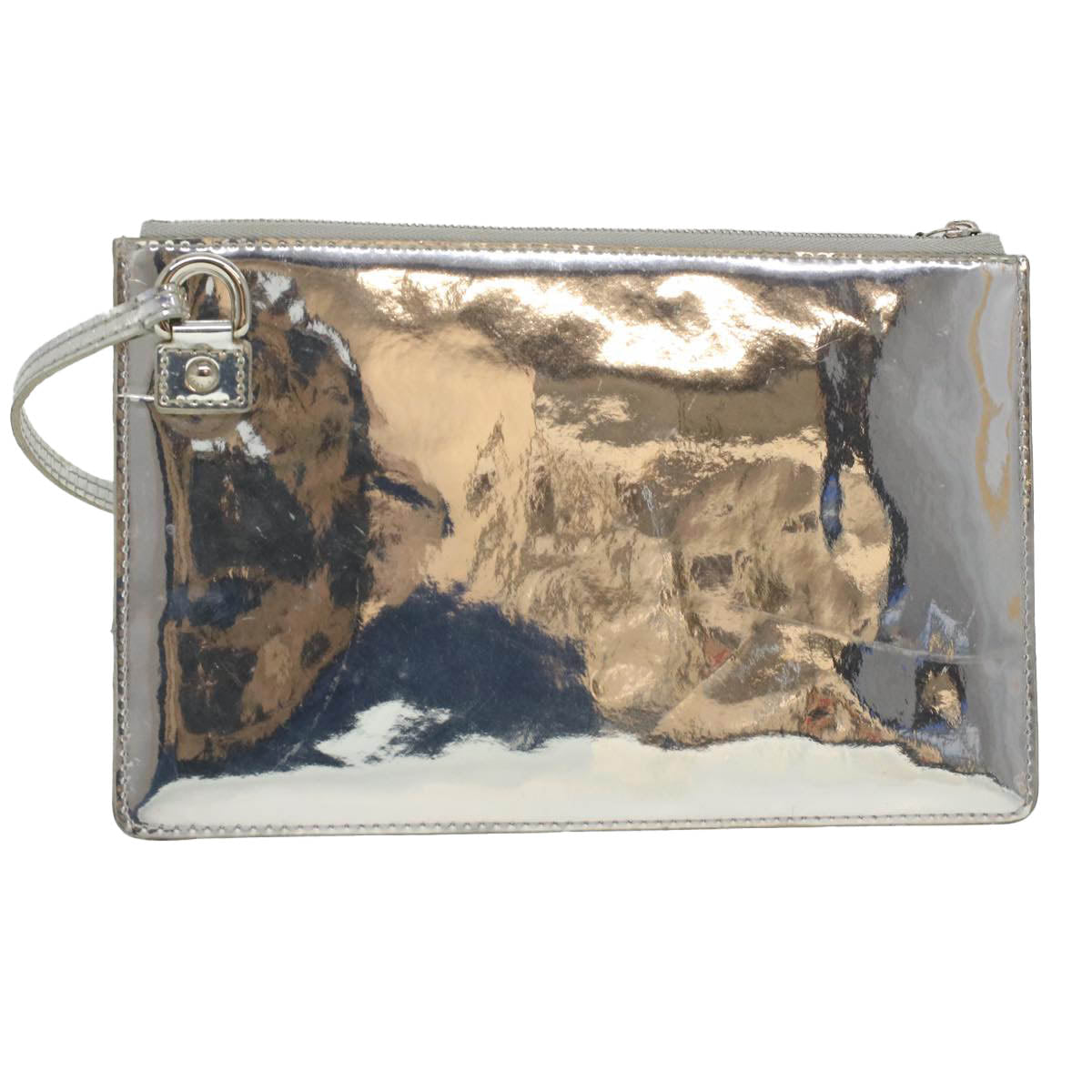 LOUIS VUITTON Miroir Pochette Plat Accessory Pouch Silver M95277 LV 37016