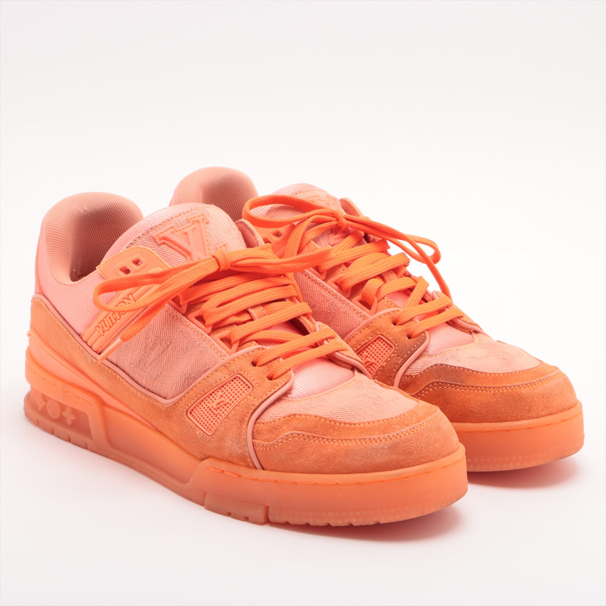 Louis Vuitton LV Trainer Line 20 Years Suede x Canvas Trainers 6 Men Orange GO1210 Monogram