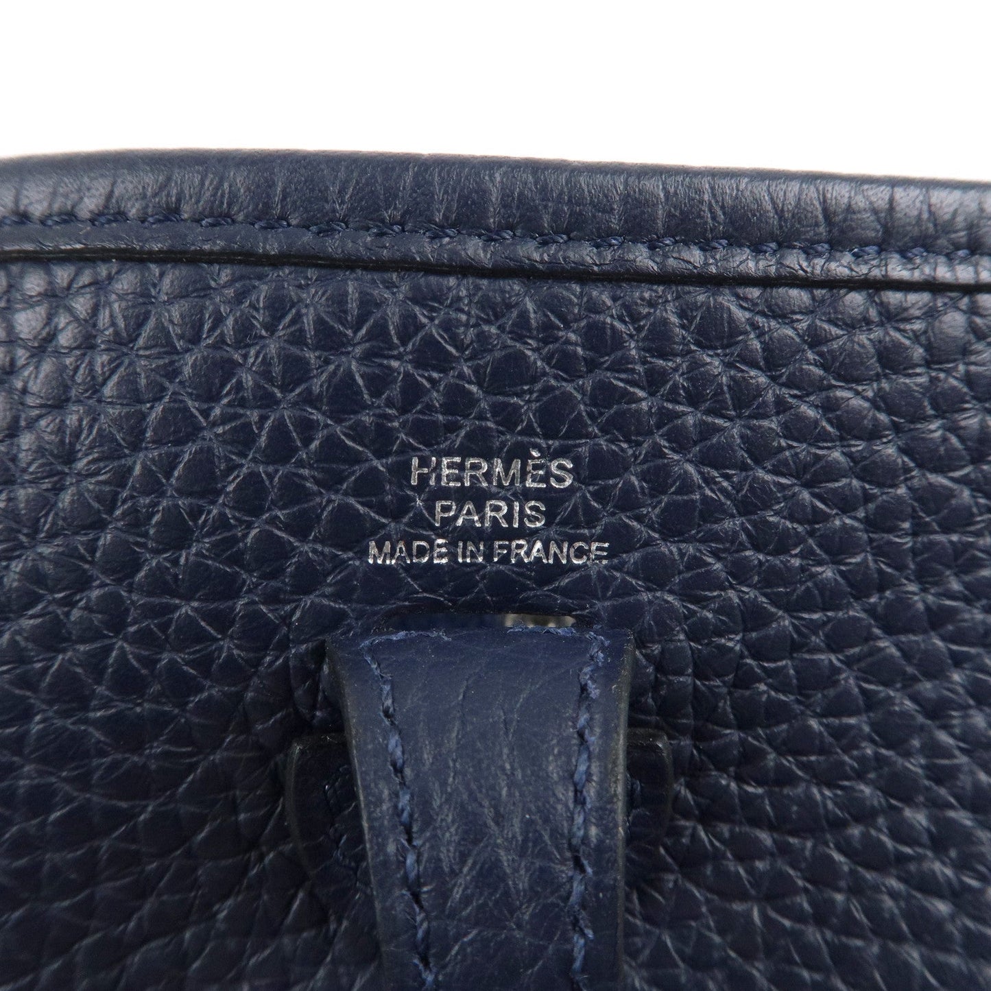 Luxury Hermes Taurillon Clemence Evelyne TPM Amazon Shoulder Bag Navy