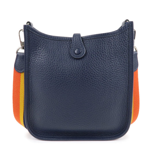 Luxury Hermes Taurillon Clemence Evelyne TPM Amazon Shoulder Bag Navy