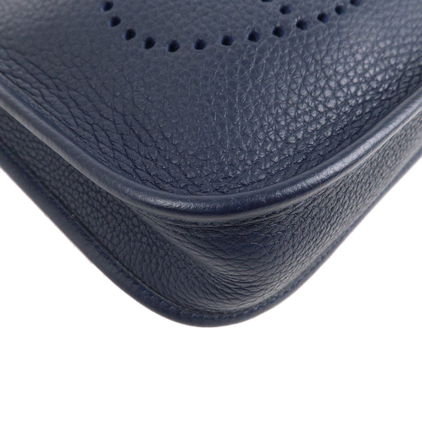 Luxury Hermes Taurillon Clemence Evelyne TPM Amazon Shoulder Bag Navy