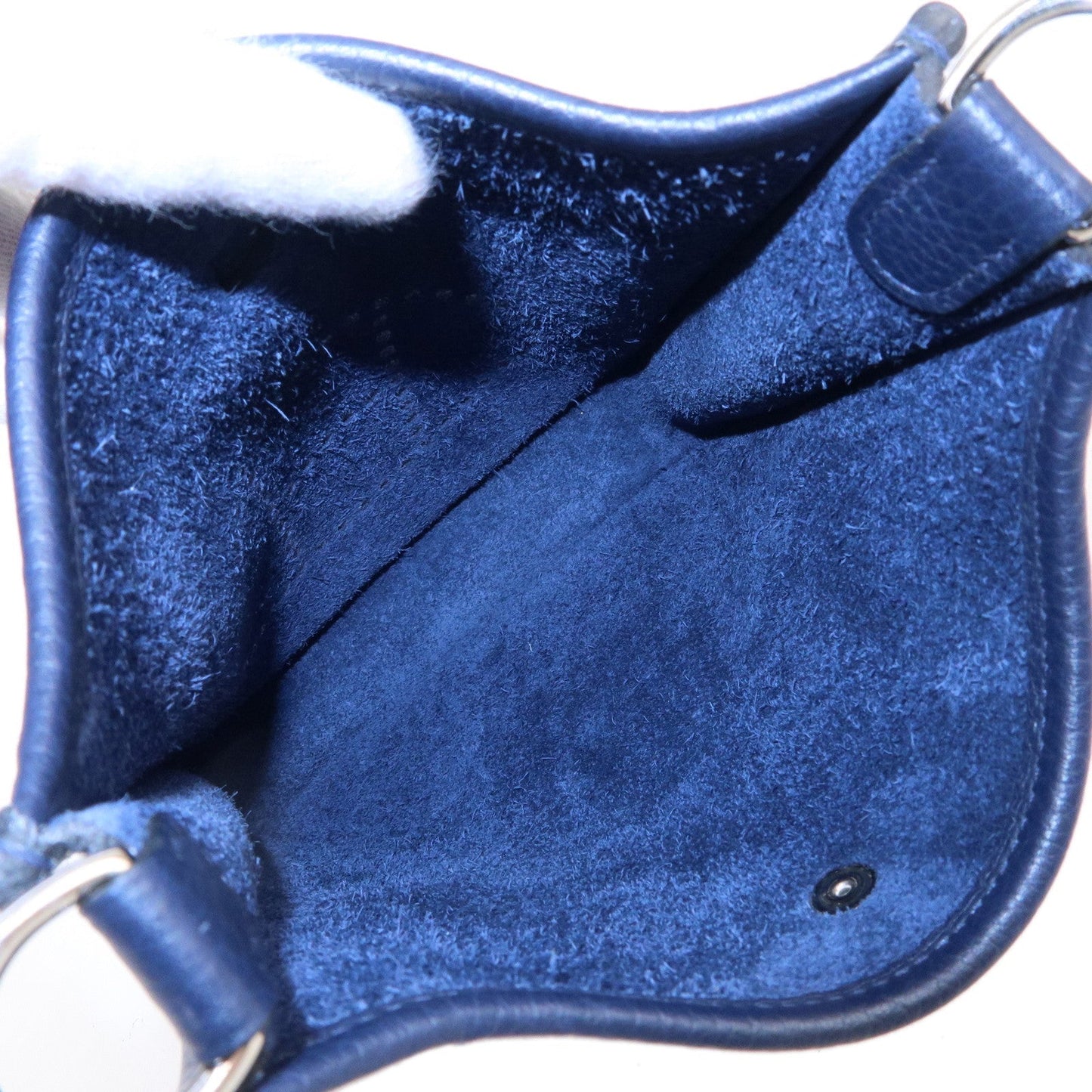Luxury Hermes Taurillon Clemence Evelyne TPM Amazon Shoulder Bag Navy
