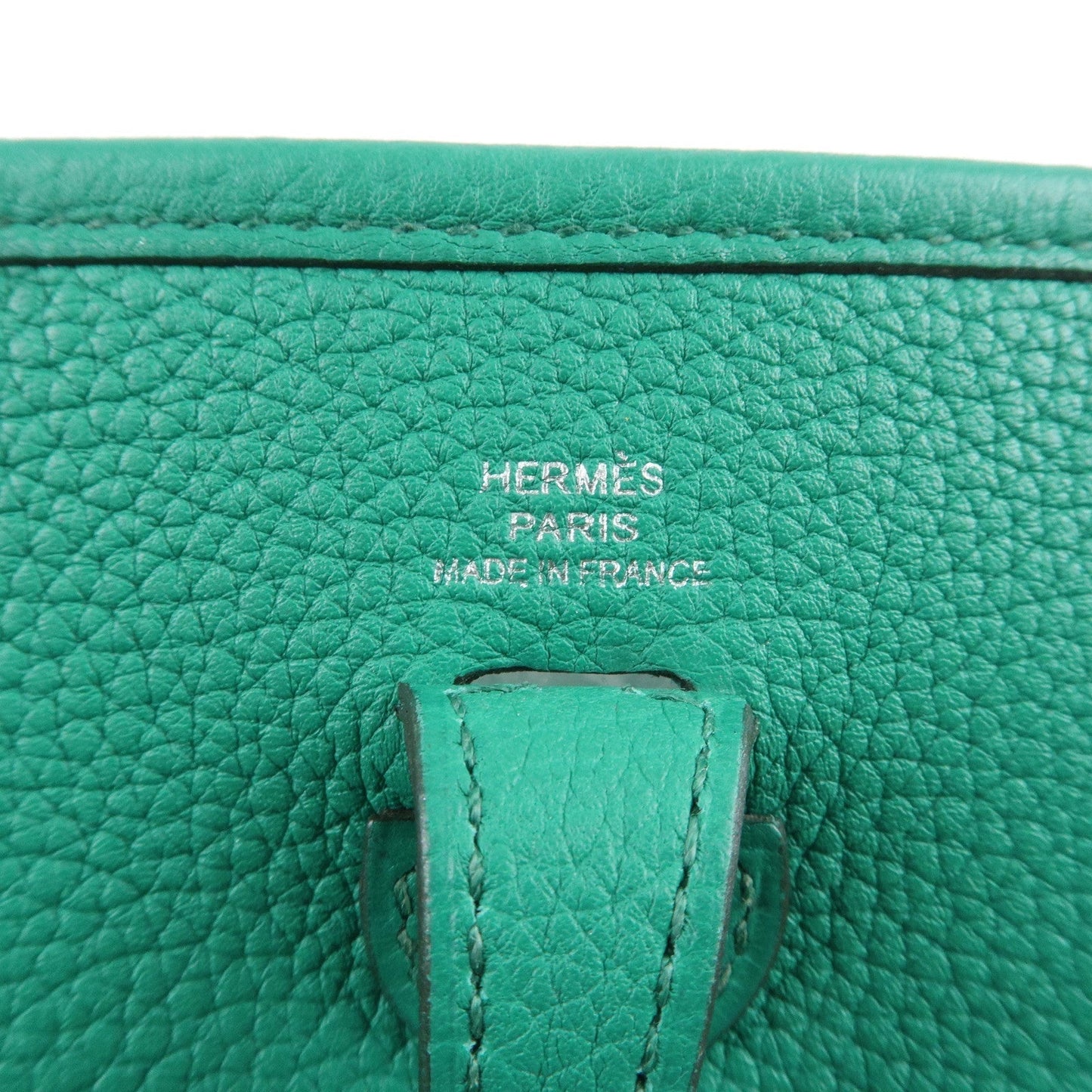 Luxury Hermes Taurillon Clemence Evelyne TPM Amazon Shoulder Bag Green