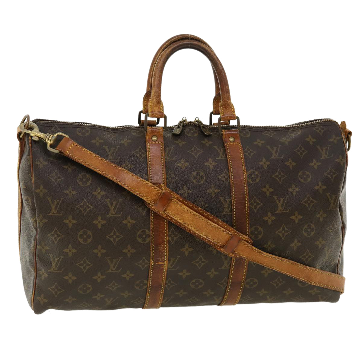 LOUIS VUITTON Monogram Keepall Bandouliere 45 Boston Bag M41418 LV 37085