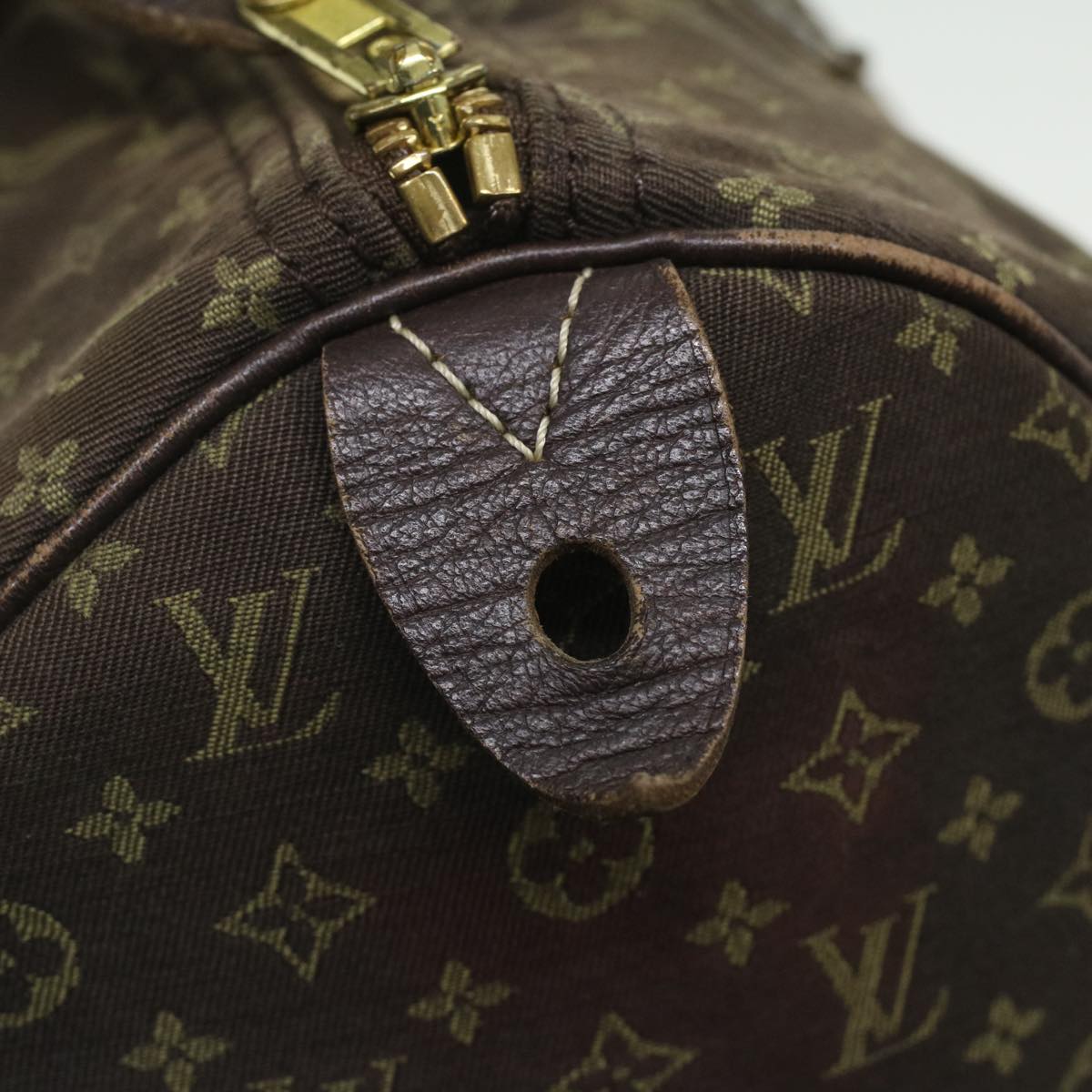 LOUIS VUITTON Monogram Mini Lin Speedy 30 Hand Bag Ebene M95224 LV 37104