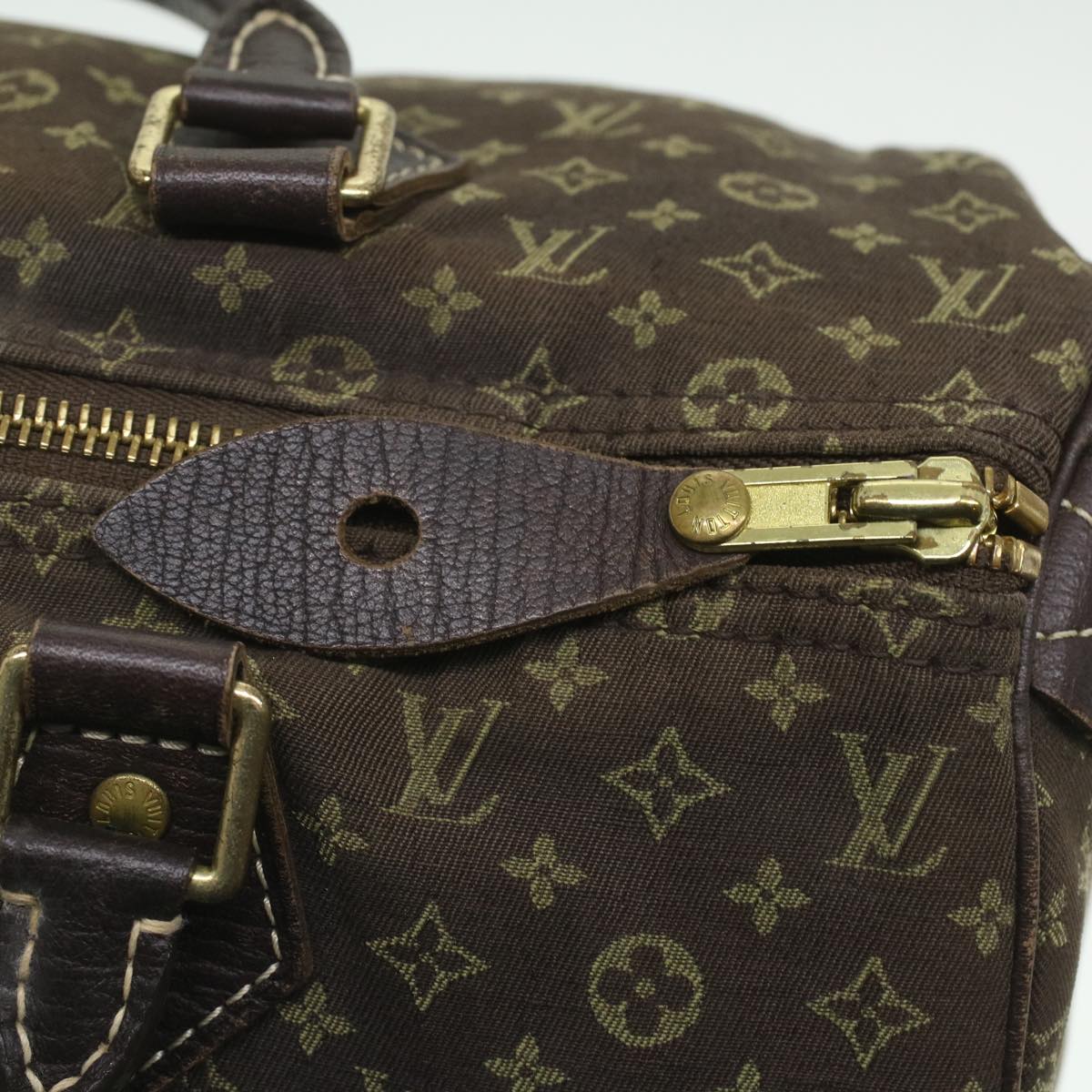 LOUIS VUITTON Monogram Mini Lin Speedy 30 Hand Bag Ebene M95224 LV 37104
