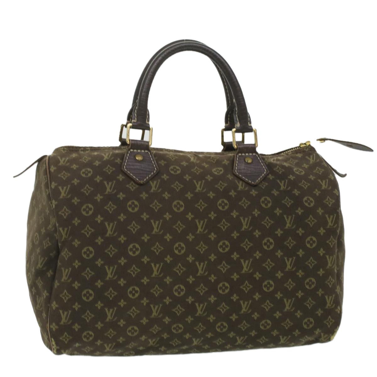 LOUIS VUITTON Monogram Mini Lin Speedy 30 Hand Bag Ebene M95224 LV 37104