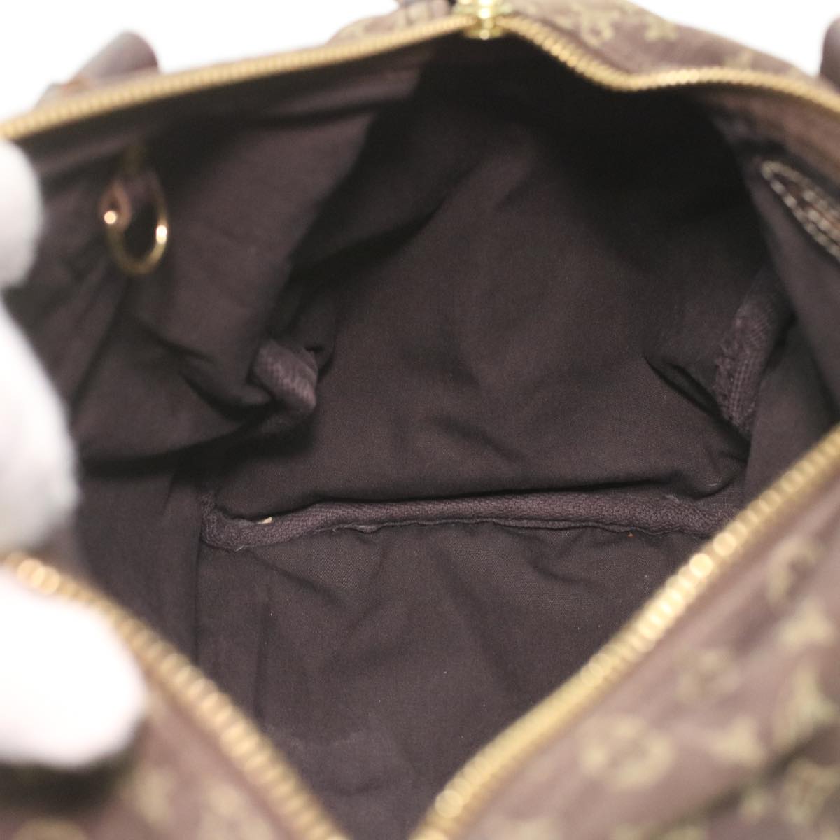 LOUIS VUITTON Monogram Mini Lin Speedy 30 Hand Bag Ebene M95224 LV 37104