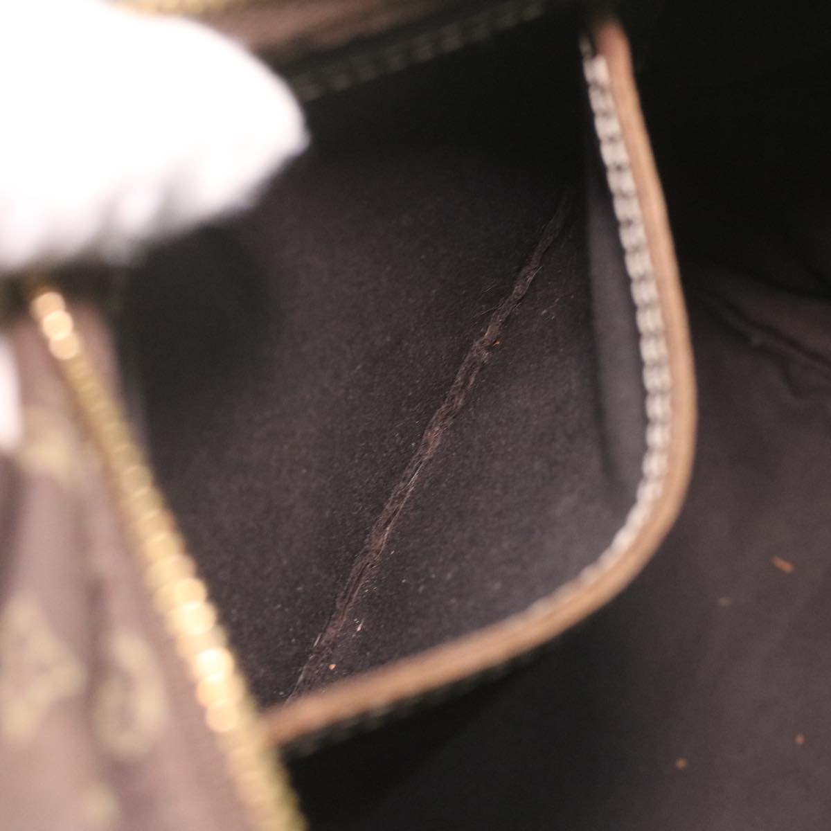 LOUIS VUITTON Monogram Mini Lin Speedy 30 Hand Bag Ebene M95224 LV 37104