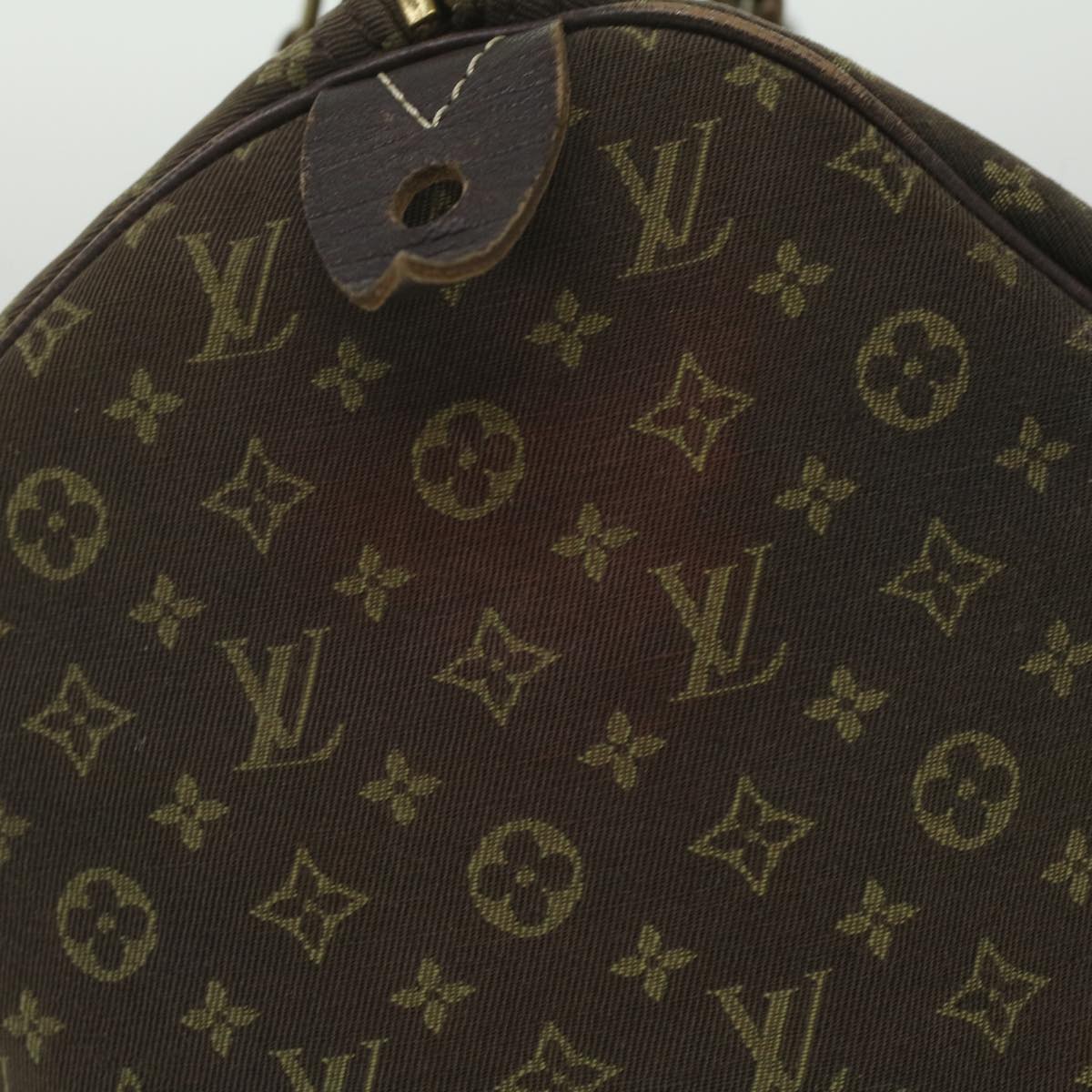 LOUIS VUITTON Monogram Mini Lin Speedy 30 Hand Bag Ebene M95224 LV 37104