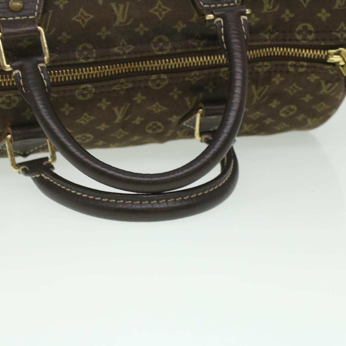 LOUIS VUITTON Monogram Mini Lin Speedy 30 Hand Bag Ebene M95224 LV 37104