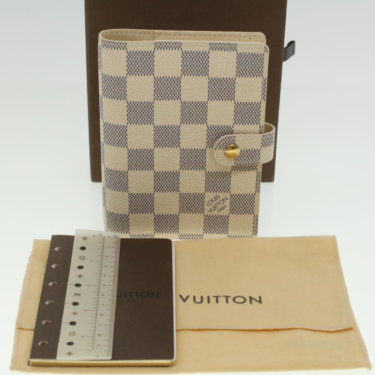LOUIS VUITTON Damier Azur Agenda PM Day Planner Cover R20706 LV 37224