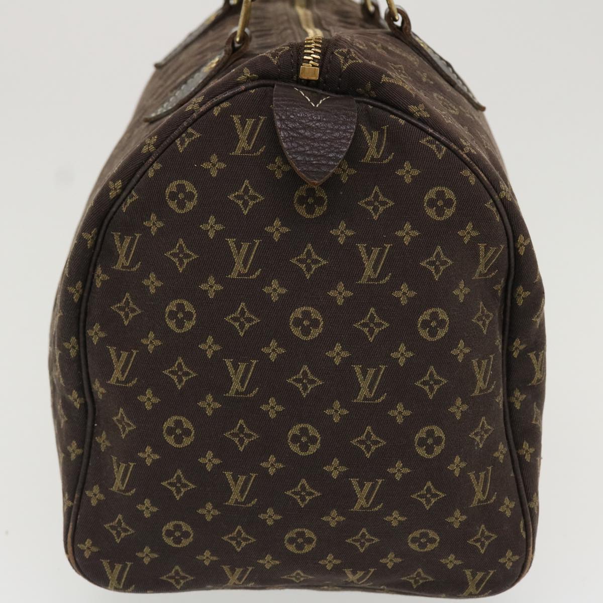 LOUIS VUITTON Monogram Mini Lin Speedy 30 Hand Bag Brown Ebene M95224 37355