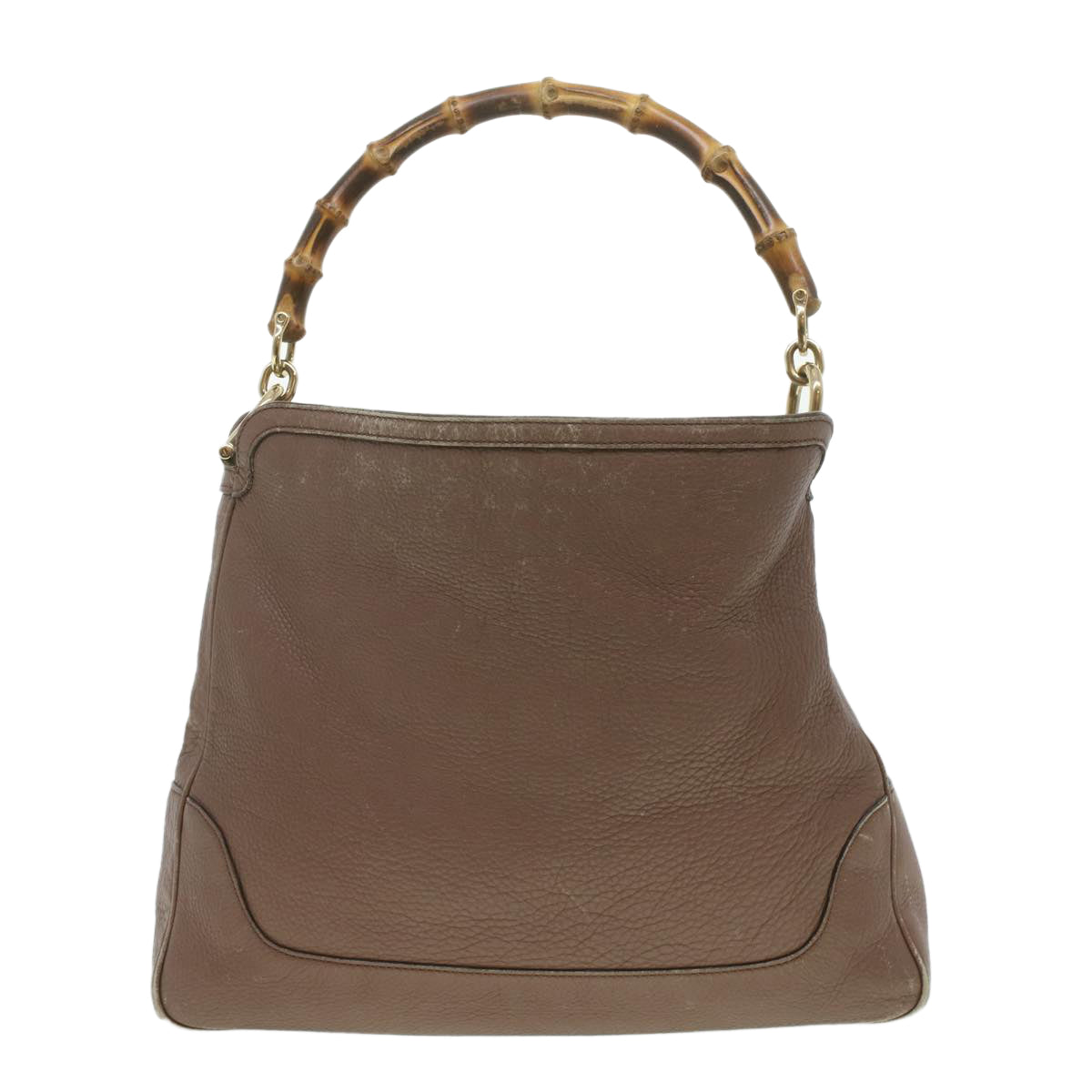 Luxury Gucci Bamboo Hand Bag Leather 2way Pink Brown 282315 Auth 37362