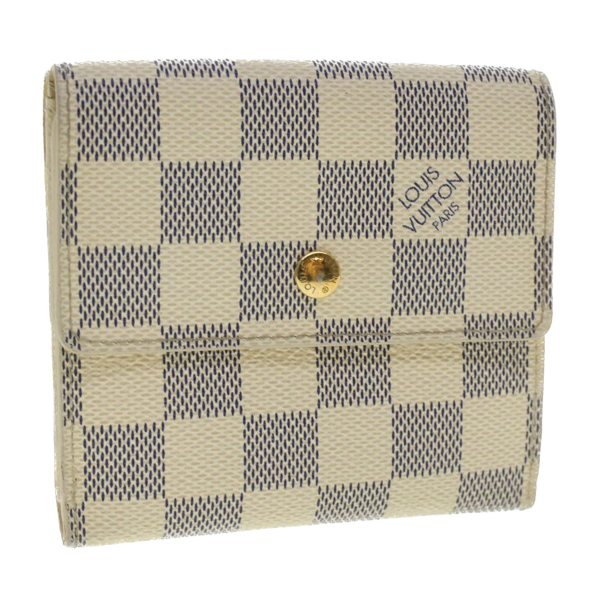 LOUIS VUITTON Damier Azur Portefeuille Elise Trifold Wallet N61733 LV 37390