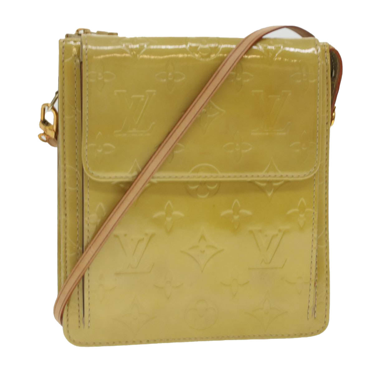 LOUIS VUITTON Monogram Vernis Motto Accessory Pouch Beige M91136 LV 37473