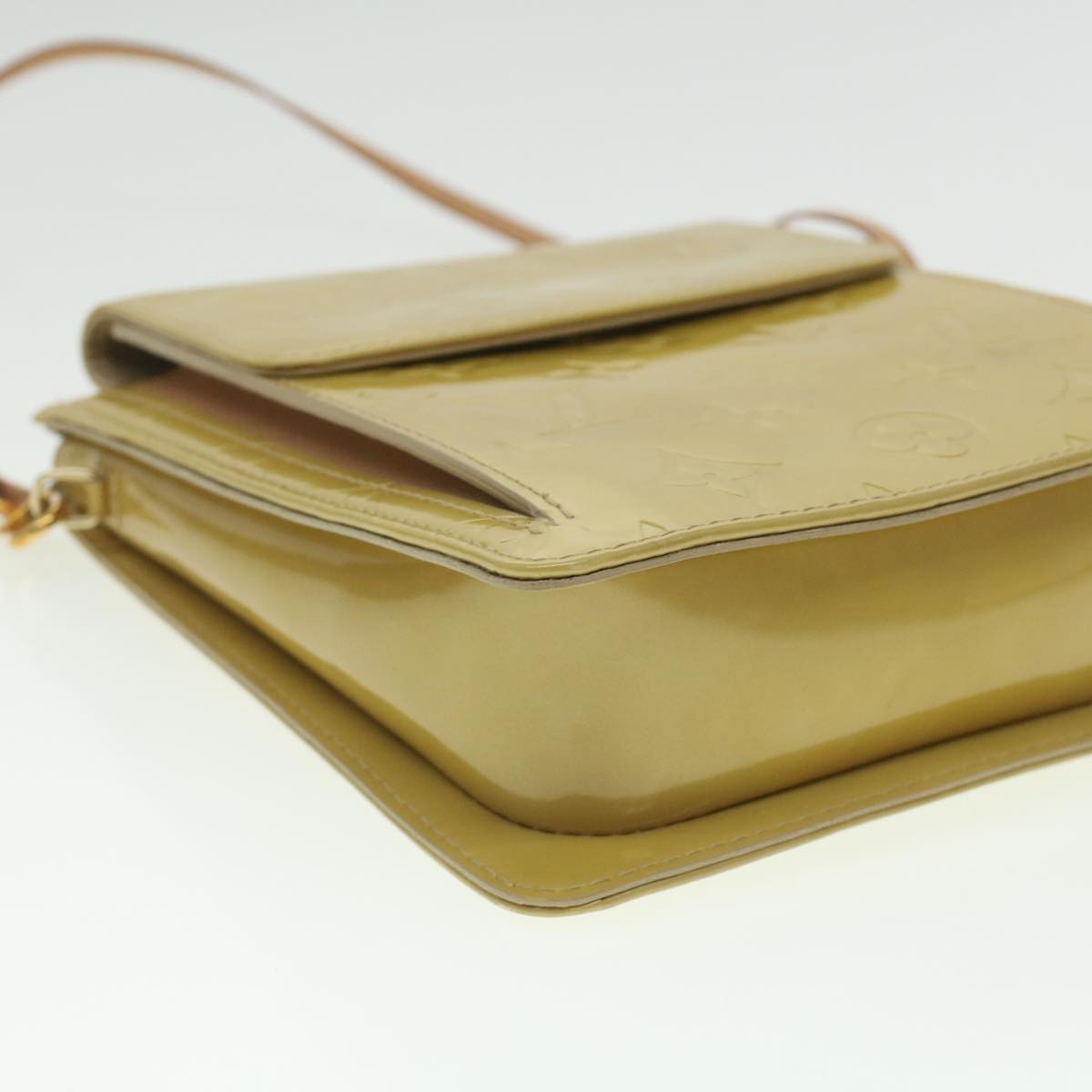 LOUIS VUITTON Monogram Vernis Motto Accessory Pouch Beige M91136 LV 37473