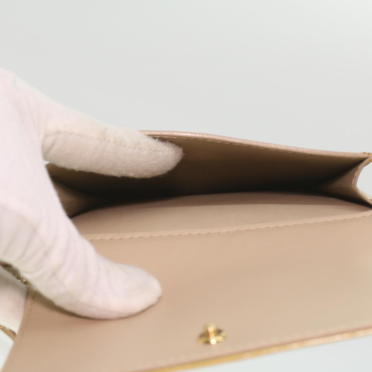 LOUIS VUITTON Monogram Vernis Motto Accessory Pouch Beige M91136 LV 37473