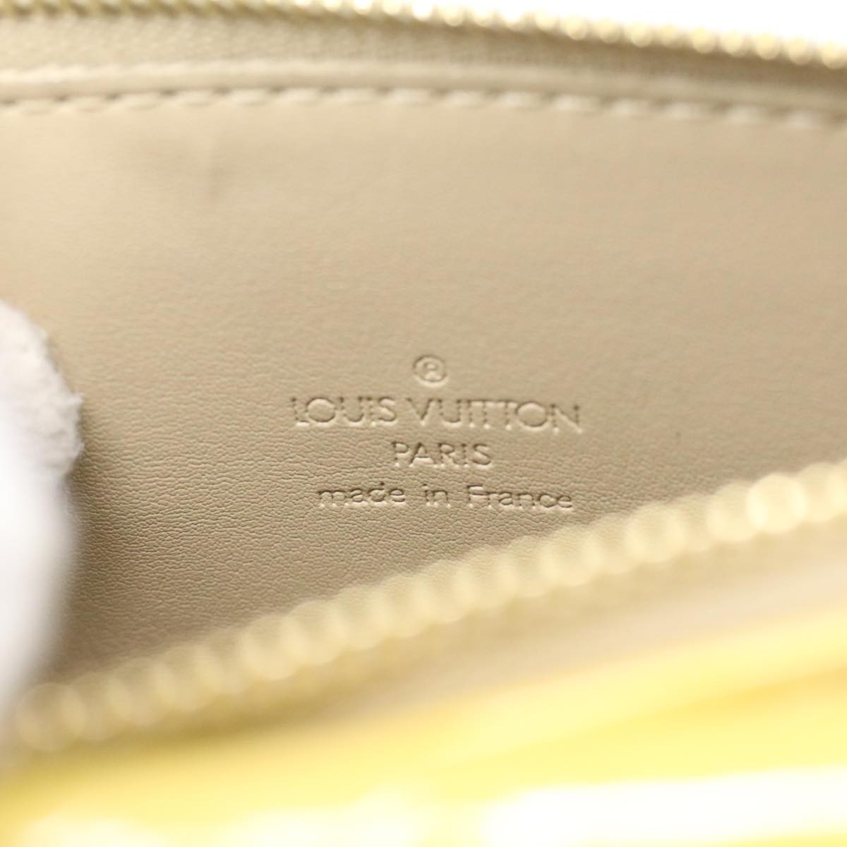LOUIS VUITTON Monogram Vernis Motto Accessory Pouch Beige M91136 LV 37473