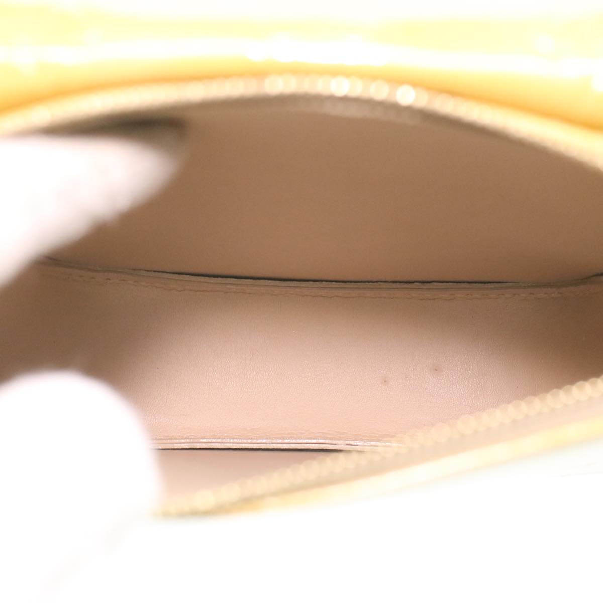 LOUIS VUITTON Monogram Vernis Motto Accessory Pouch Beige M91136 LV 37473